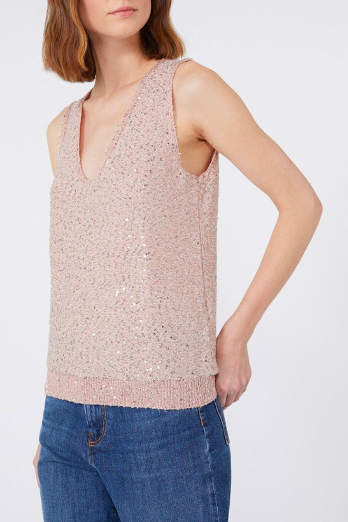 MAXMARA'S BRANDS MAGLIA-CANOTTIERA-TOP  CIPRIA / XXS Canotta con dettaglio paillettes donna Weekend Max Mara Acaici