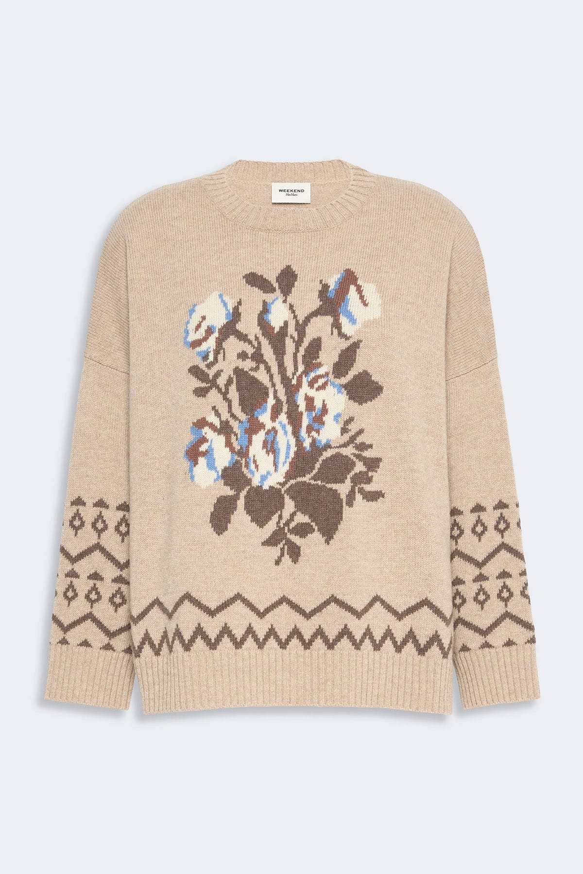 MAXMARA'S BRANDS MAGLIA-CANOTTIERA-TOP  DIS.FIORI / XXS Maglia in lana ricamata Max Mara Weekend Wkdpavidi
