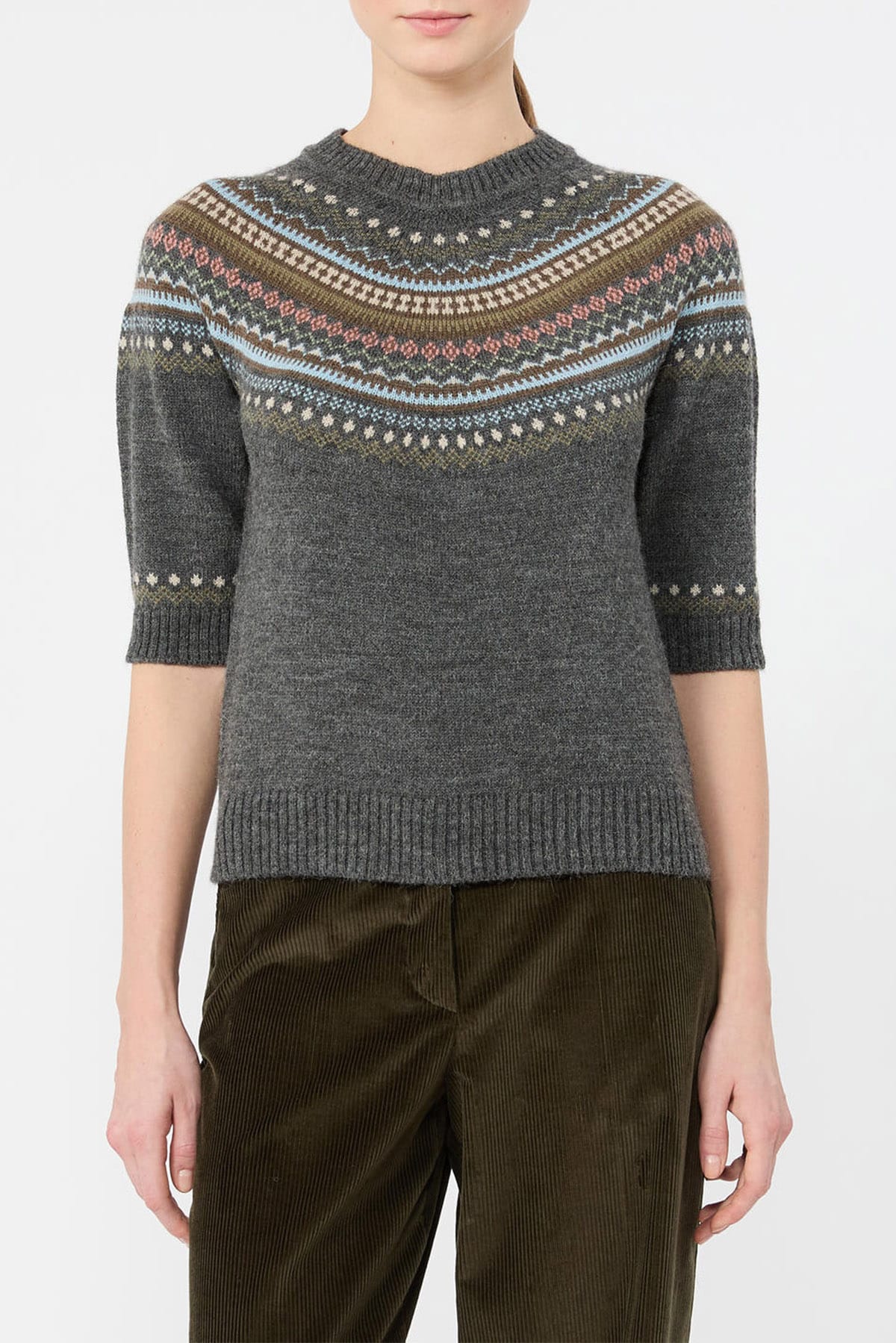 MAXMARA'S BRANDS MAGLIA-CANOTTIERA-TOP  DIS. GEOMETRICO / XXS Maglia in filato di lana e alpaca fantasia geometrica Max Mara Weekend Wkdgallo