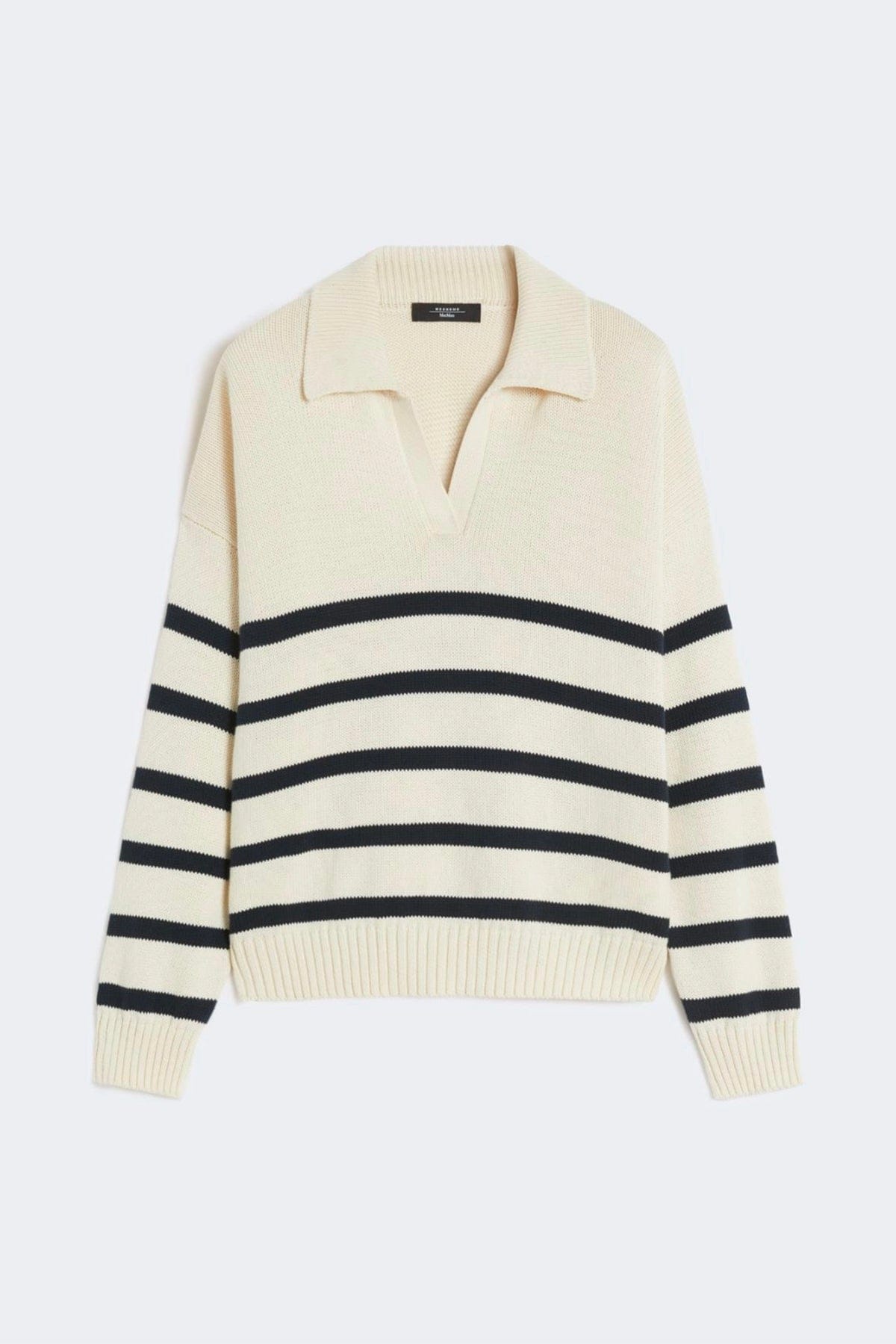 MAXMARA'S BRANDS MAGLIA-CANOTTIERA-TOP  ECRU RIGATO / XXS Polo in maglia donna rigata Max Mara Weekend Wkdpanfilo