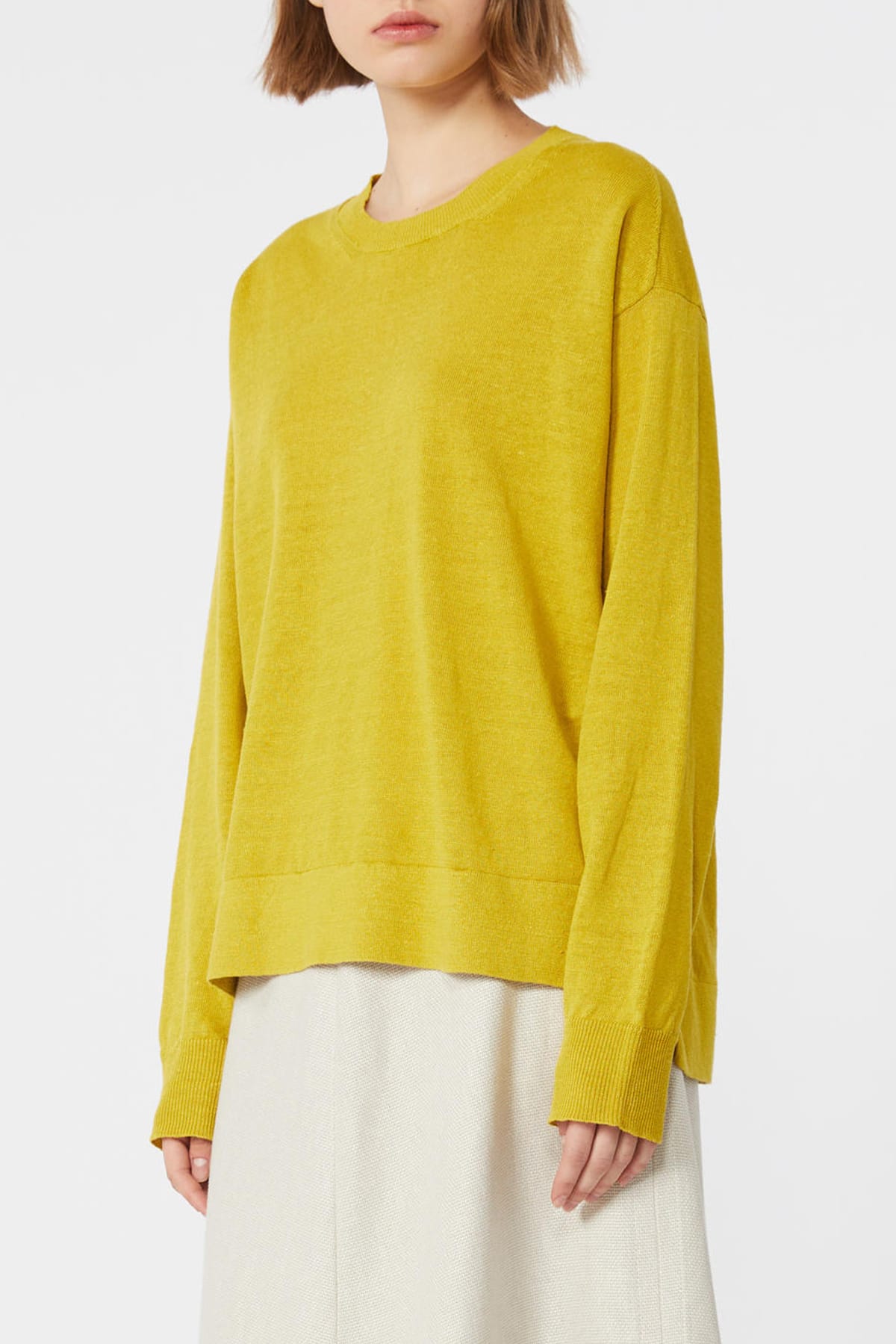 MAXMARA'S BRANDS MAGLIA-CANOTTIERA-TOP  GIALLO LIMONE / XXS Maglia in lino donna 'S Max Mara Smmfiorire