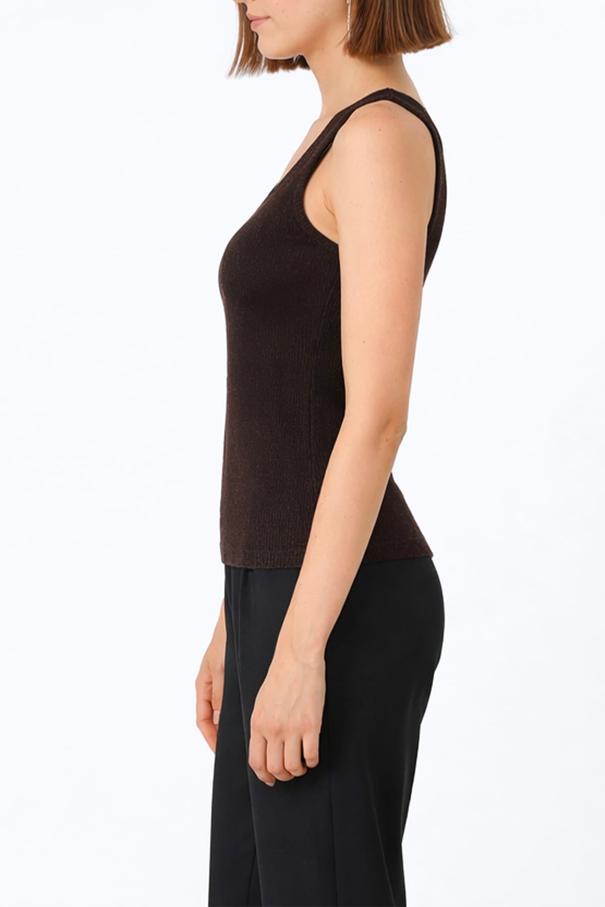 MAXMARA'S BRANDS MAGLIA-CANOTTIERA-TOP  TESTA DI MORO / XXS Gilet donna Max Mara MM Mmlbrava