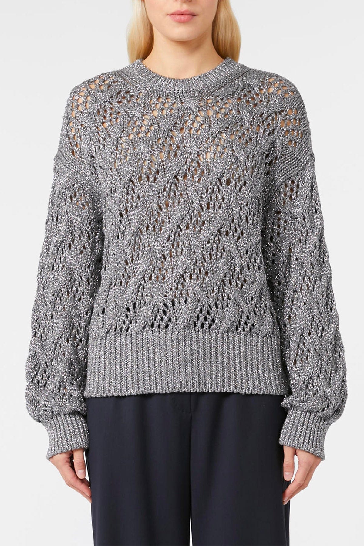 MAXMARA&#39;S BRANDS MAGLIA-CANOTTIERA-TOP  GRIGIO MEDIO / XXS Maglia maniche lunghe donna Studio Max Mara Pilade