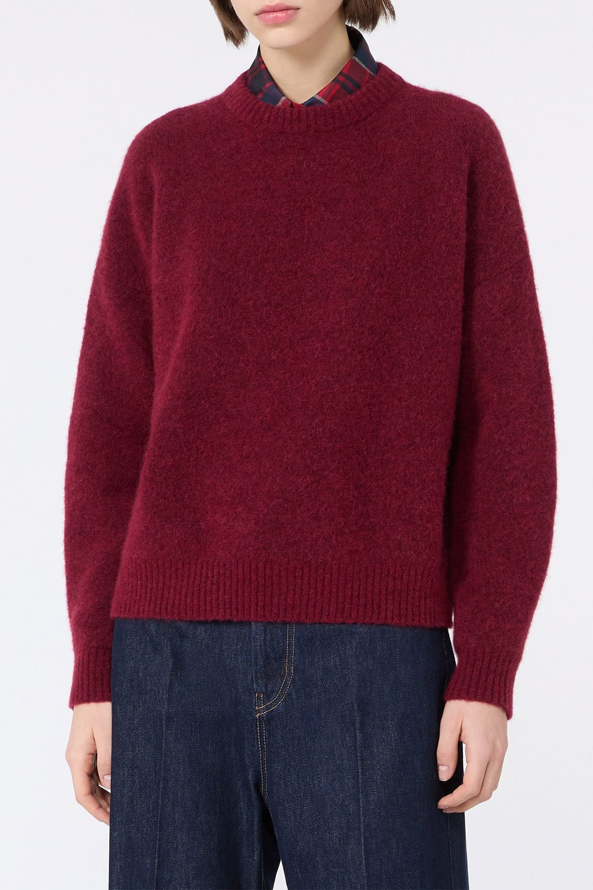MAXMARA'S BRANDS MAGLIA-CANOTTIERA-TOP  Maglia bordeaux in filato di alpaca e lana Max Mara Weekend Wkdtuono