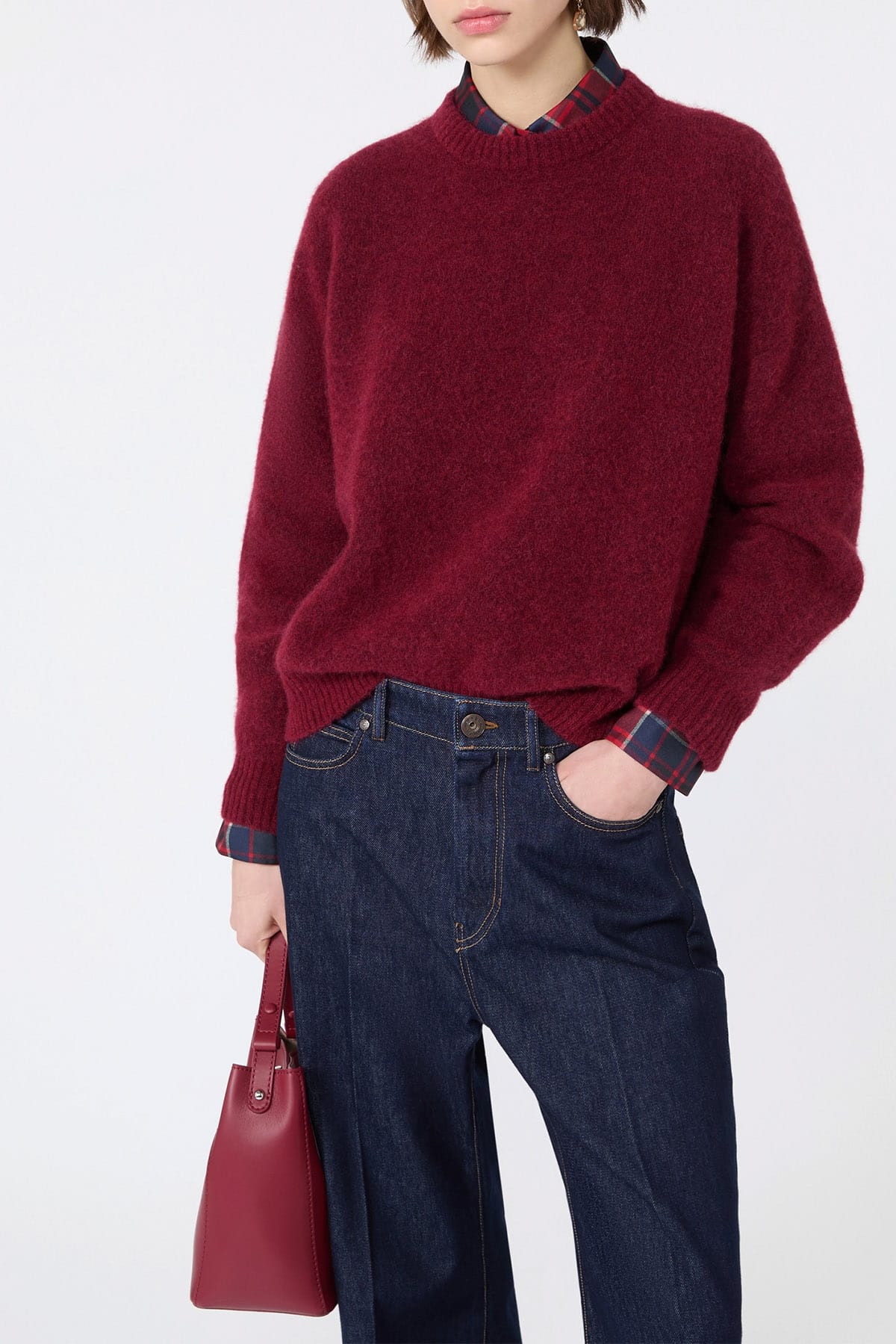 MAXMARA'S BRANDS MAGLIA-CANOTTIERA-TOP  BORDEAUX / XXS Maglia bordeaux in filato di alpaca e lana Max Mara Weekend Wkdtuono