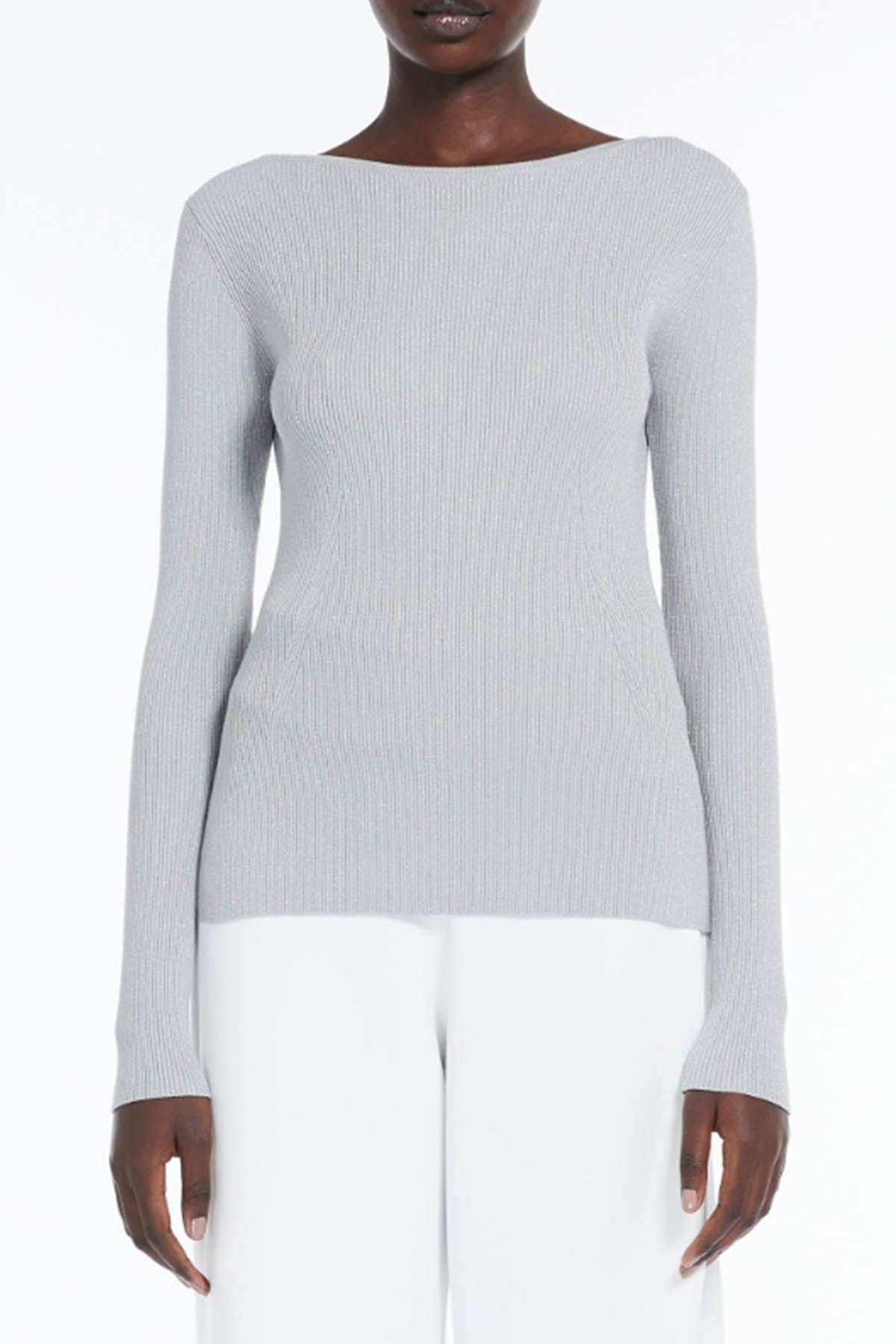 MAXMARA'S BRANDS MAGLIA-CANOTTIERA-TOP  ARGENTO / XXS Maglia Donna in Lurex Max Mara Easywear Favella