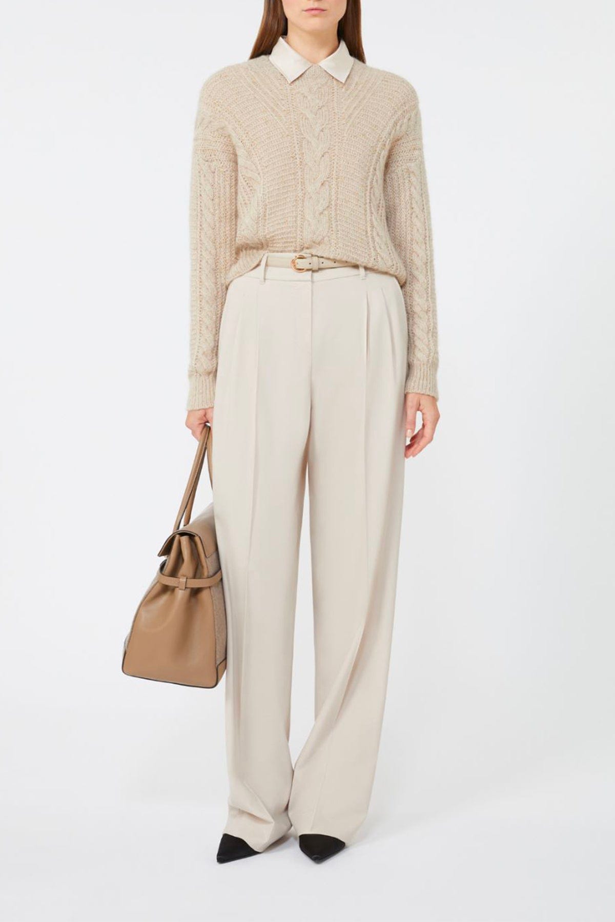 MAXMARA&#39;S BRANDS MAGLIA-CANOTTIERA-TOP  Maglia in alpaca e lurex Max Mara Studio Crasso