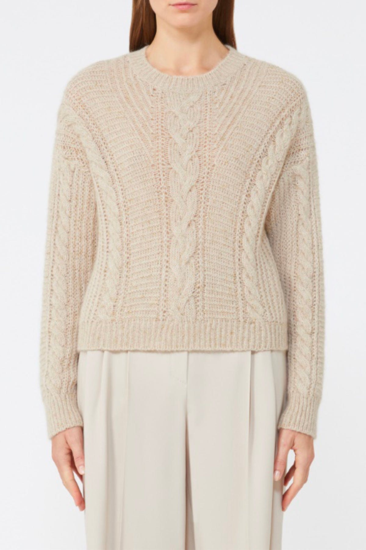 MAXMARA&#39;S BRANDS MAGLIA-CANOTTIERA-TOP  Maglia in alpaca e lurex Max Mara Studio Crasso