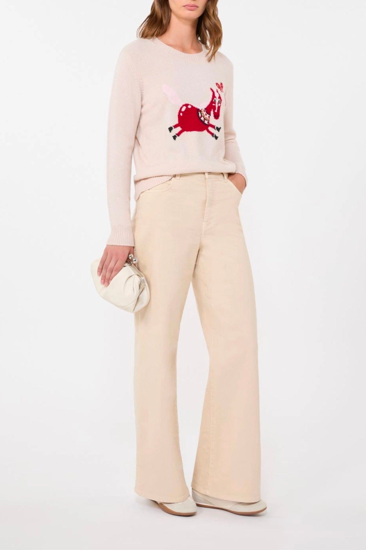 MAXMARA'S BRANDS MAGLIA-CANOTTIERA-TOP  Maglia in cashmere donna con ricamo Weekend Max Mara Wkdtunica