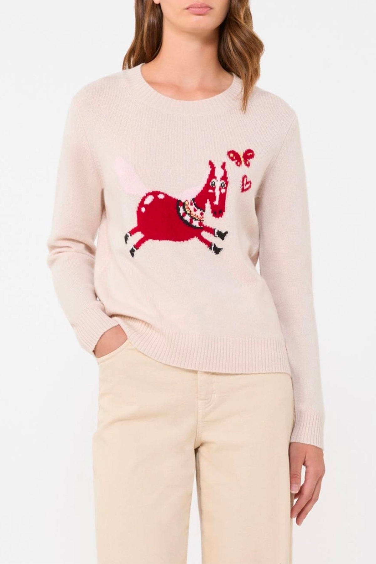 MAXMARA'S BRANDS MAGLIA-CANOTTIERA-TOP  Maglia in cashmere donna con ricamo Weekend Max Mara Wkdtunica