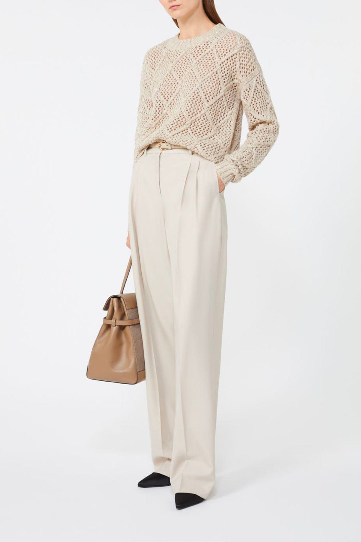 MAXMARA&#39;S BRANDS MAGLIA-CANOTTIERA-TOP  Maglia in cashmere e paillettes donna Max Mara Studio Ellade