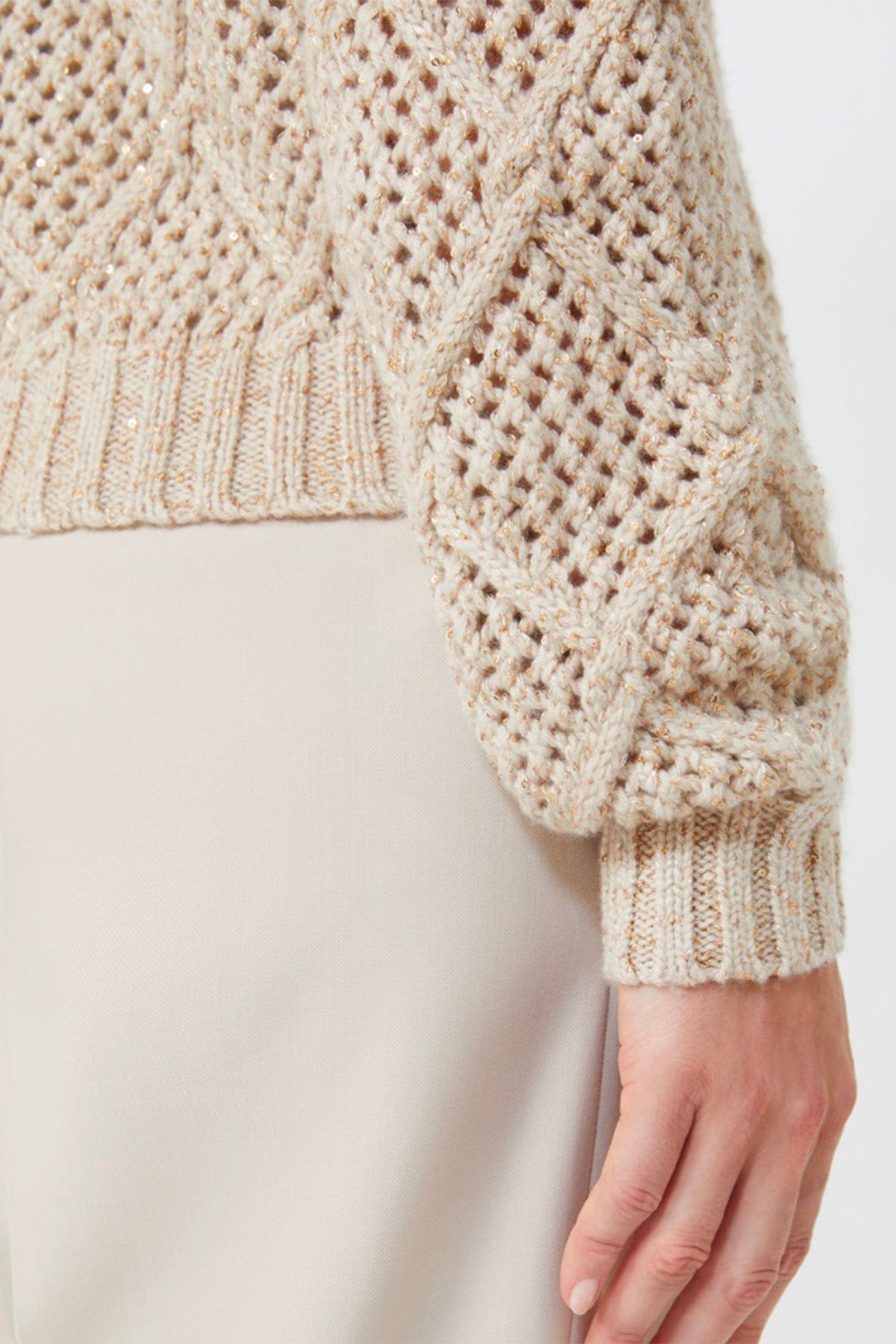 MAXMARA&#39;S BRANDS MAGLIA-CANOTTIERA-TOP  Maglia in cashmere e paillettes donna Max Mara Studio Ellade