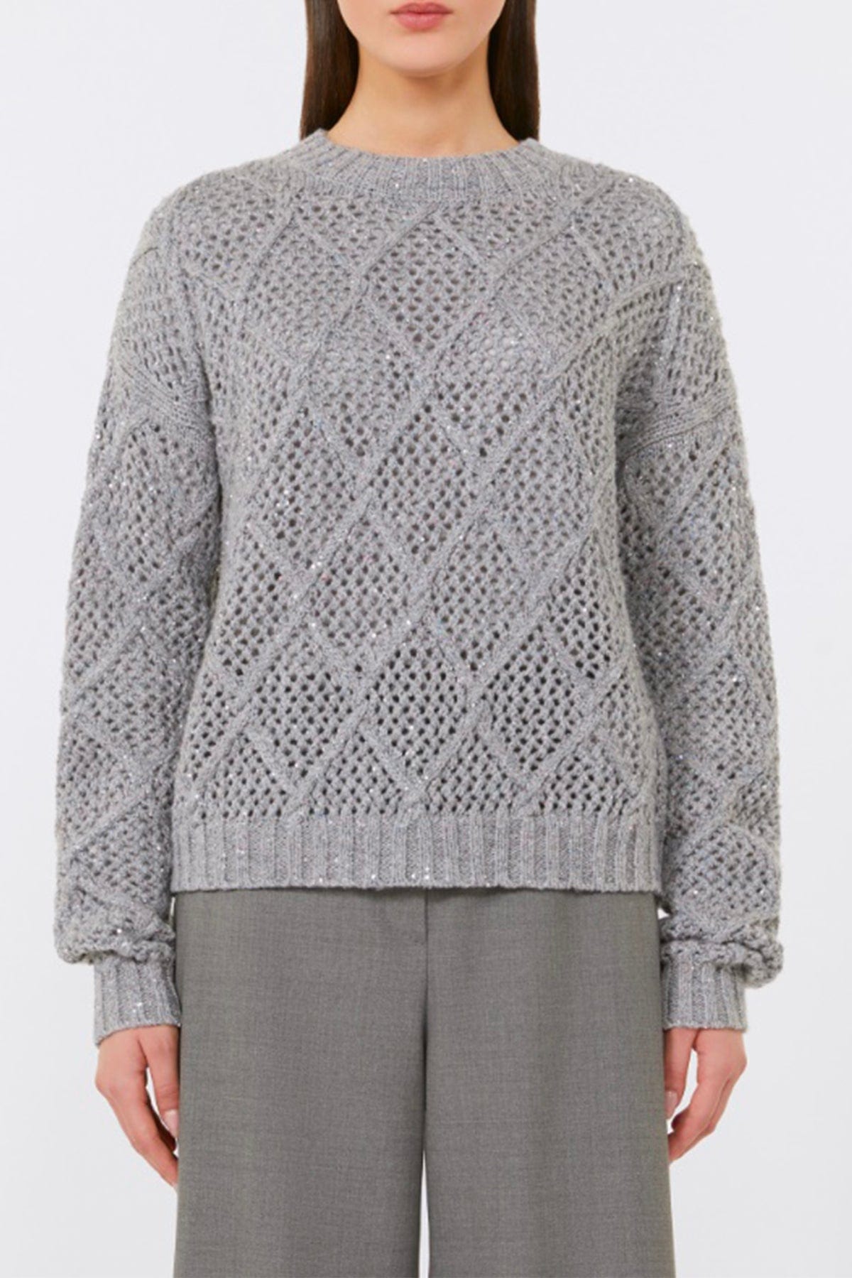 MAXMARA&#39;S BRANDS MAGLIA-CANOTTIERA-TOP  Maglia in cashmere e paillettes donna Max Mara Studio Ellade