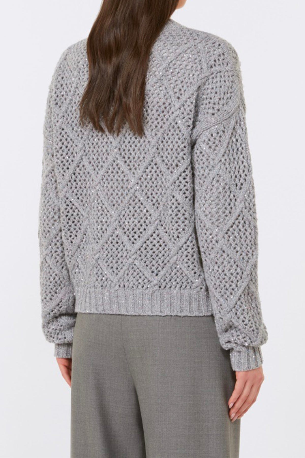 MAXMARA&#39;S BRANDS MAGLIA-CANOTTIERA-TOP  Maglia in cashmere e paillettes donna Max Mara Studio Ellade