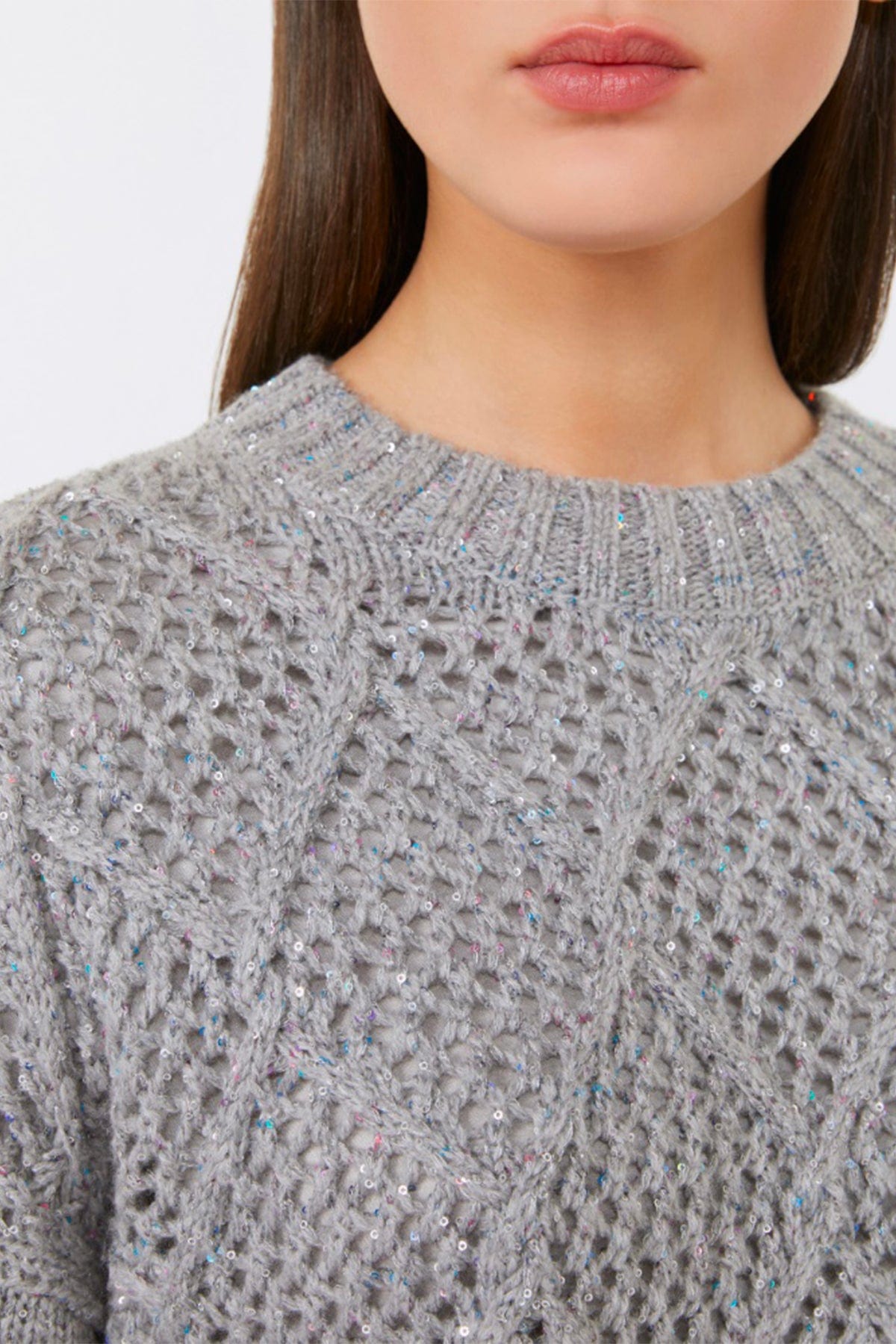 MAXMARA'S BRANDS MAGLIA-CANOTTIERA-TOP  GRIGIO CHIARO / XXS Maglia in cashmere e paillettes donna Max Mara Studio Ellade