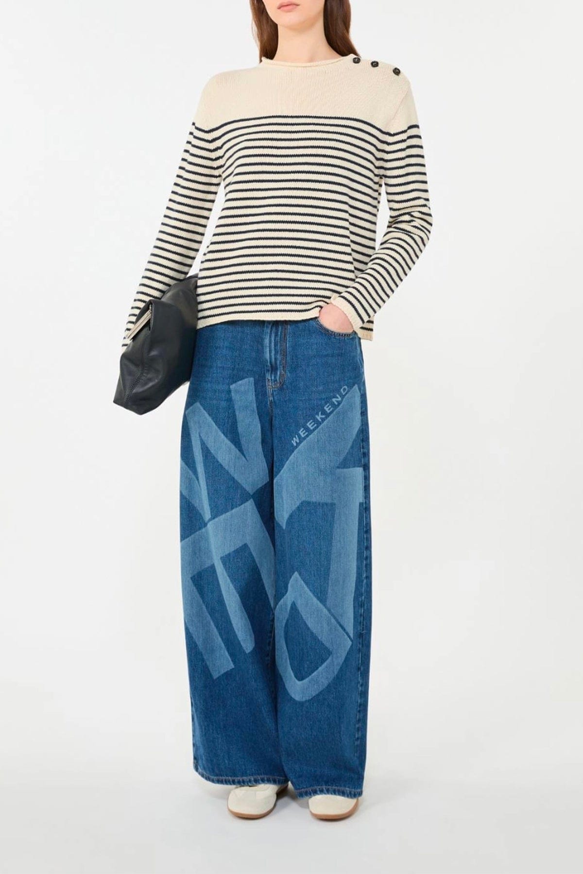 MAXMARA'S BRANDS MAGLIA-CANOTTIERA-TOP  Maglia in cotone donna rigata Max Mara Weekend Wkdquadro