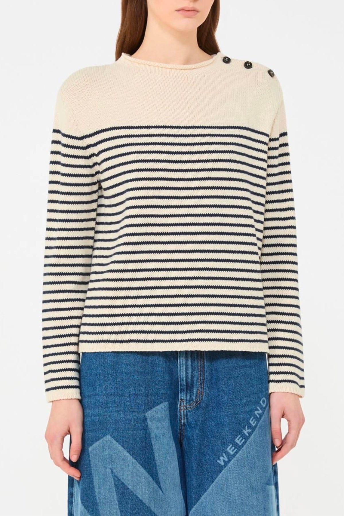 MAXMARA'S BRANDS MAGLIA-CANOTTIERA-TOP  Maglia in cotone donna rigata Max Mara Weekend Wkdquadro