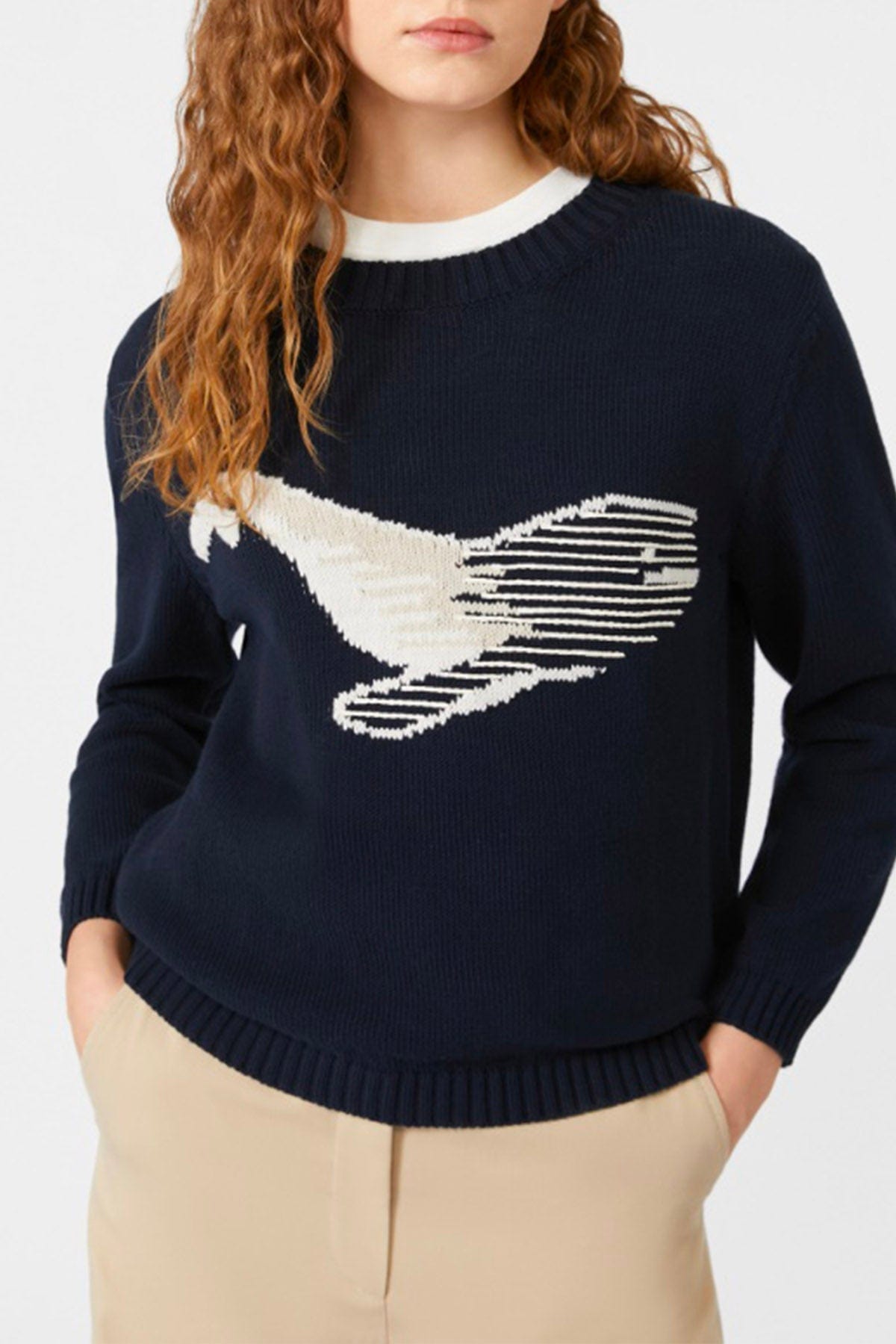 MAXMARA'S BRANDS MAGLIA-CANOTTIERA-TOP  DISEGNO BALENA / XXS Maglia in cotone donna Weekend Max Mara Nespola