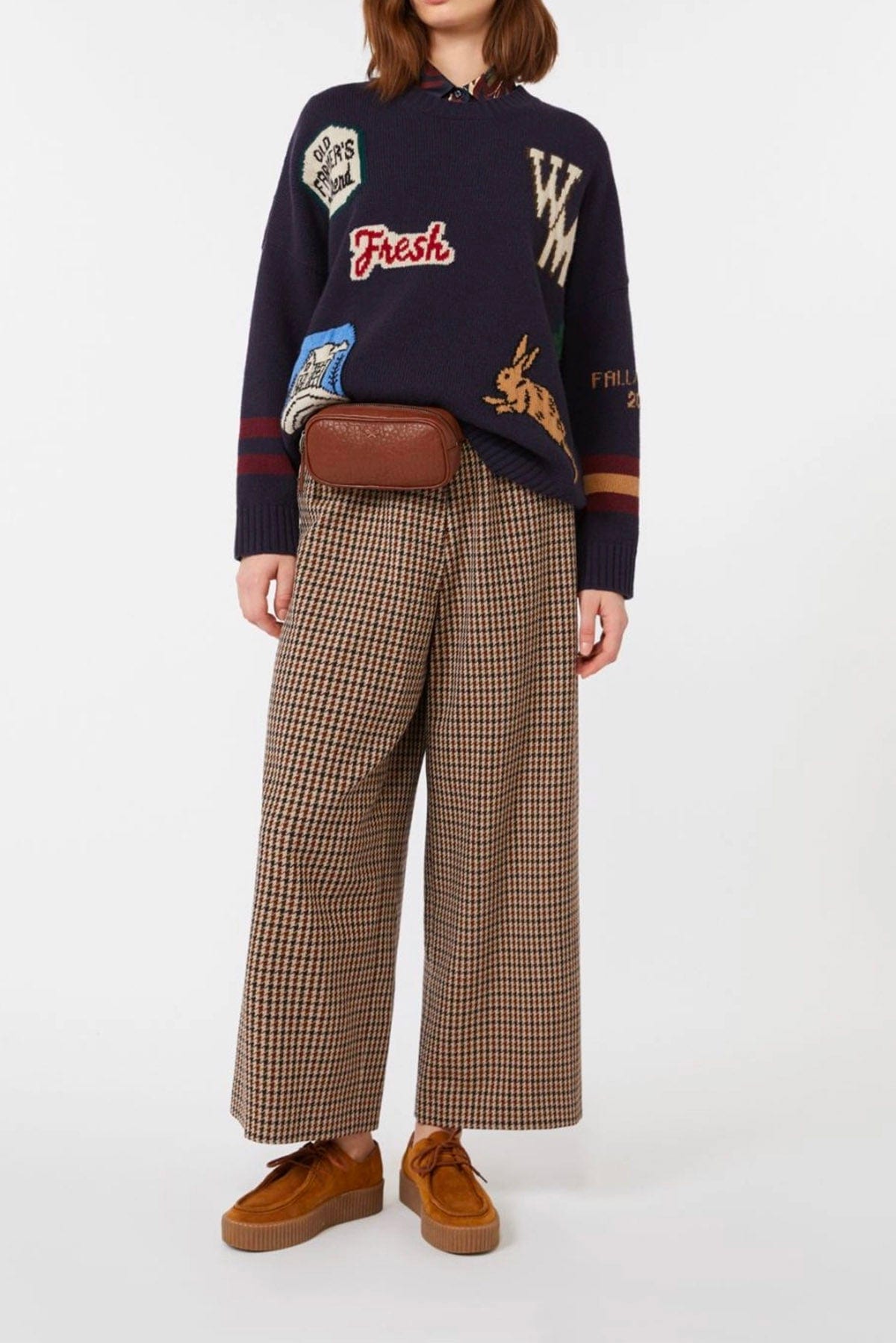 MAXMARA&#39;S BRANDS MAGLIA-CANOTTIERA-TOP  Maglia in lana donna patchwork Weekend Max Mara Pavidi