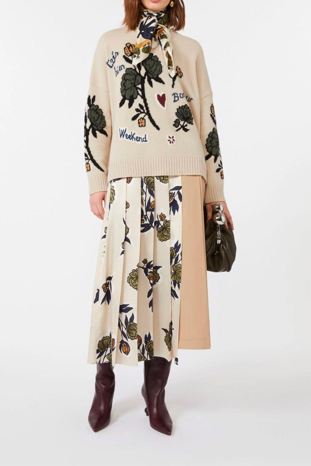 MAXMARA&#39;S BRANDS MAGLIA-CANOTTIERA-TOP  Maglia in lana donna patchwork Weekend Max Mara Pavidi