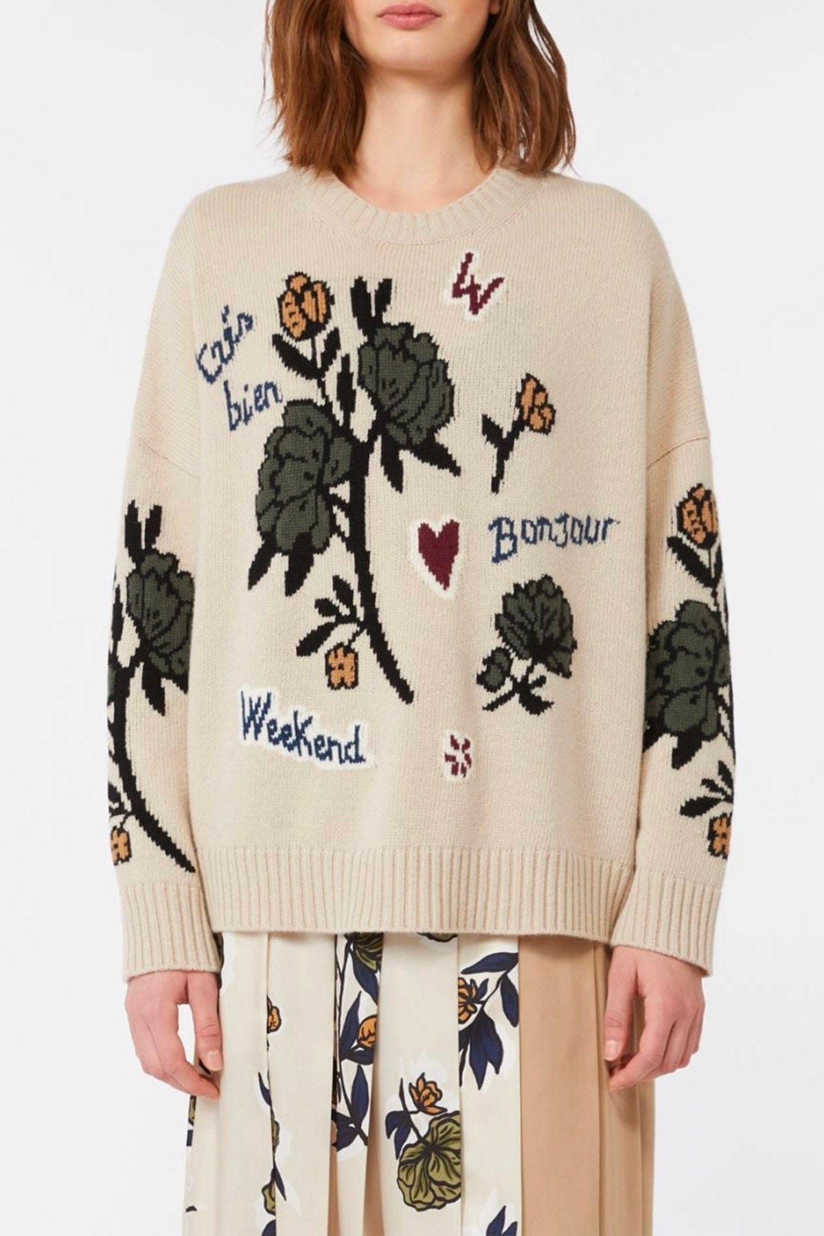 MAXMARA&#39;S BRANDS MAGLIA-CANOTTIERA-TOP  Maglia in lana donna patchwork Weekend Max Mara Pavidi