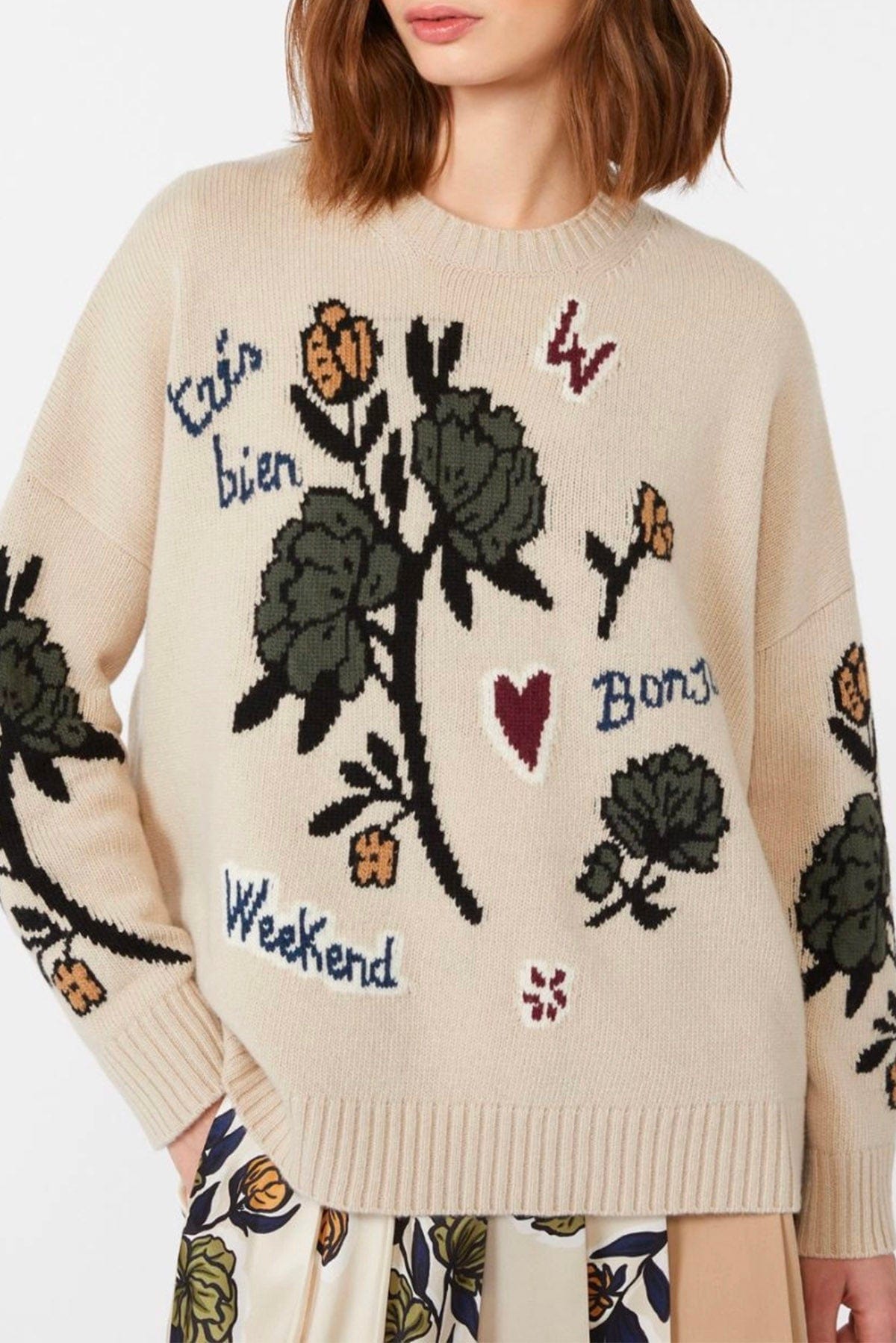 MAXMARA&#39;S BRANDS MAGLIA-CANOTTIERA-TOP  Maglia in lana donna patchwork Weekend Max Mara Pavidi