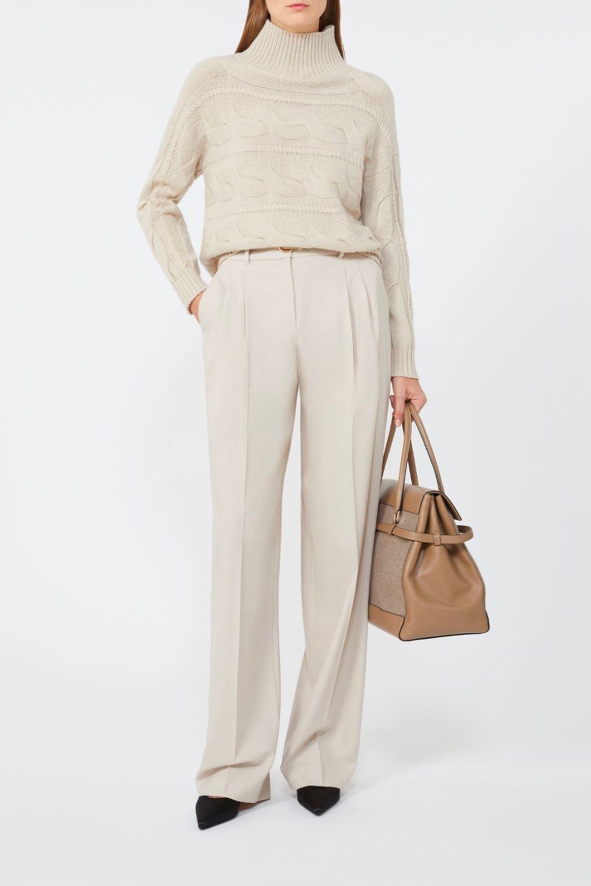 MAXMARA'S BRANDS MAGLIA-CANOTTIERA-TOP  MANDORLA / XXS Maglia in lana e cashmere donna Max Mara Studio Vodka