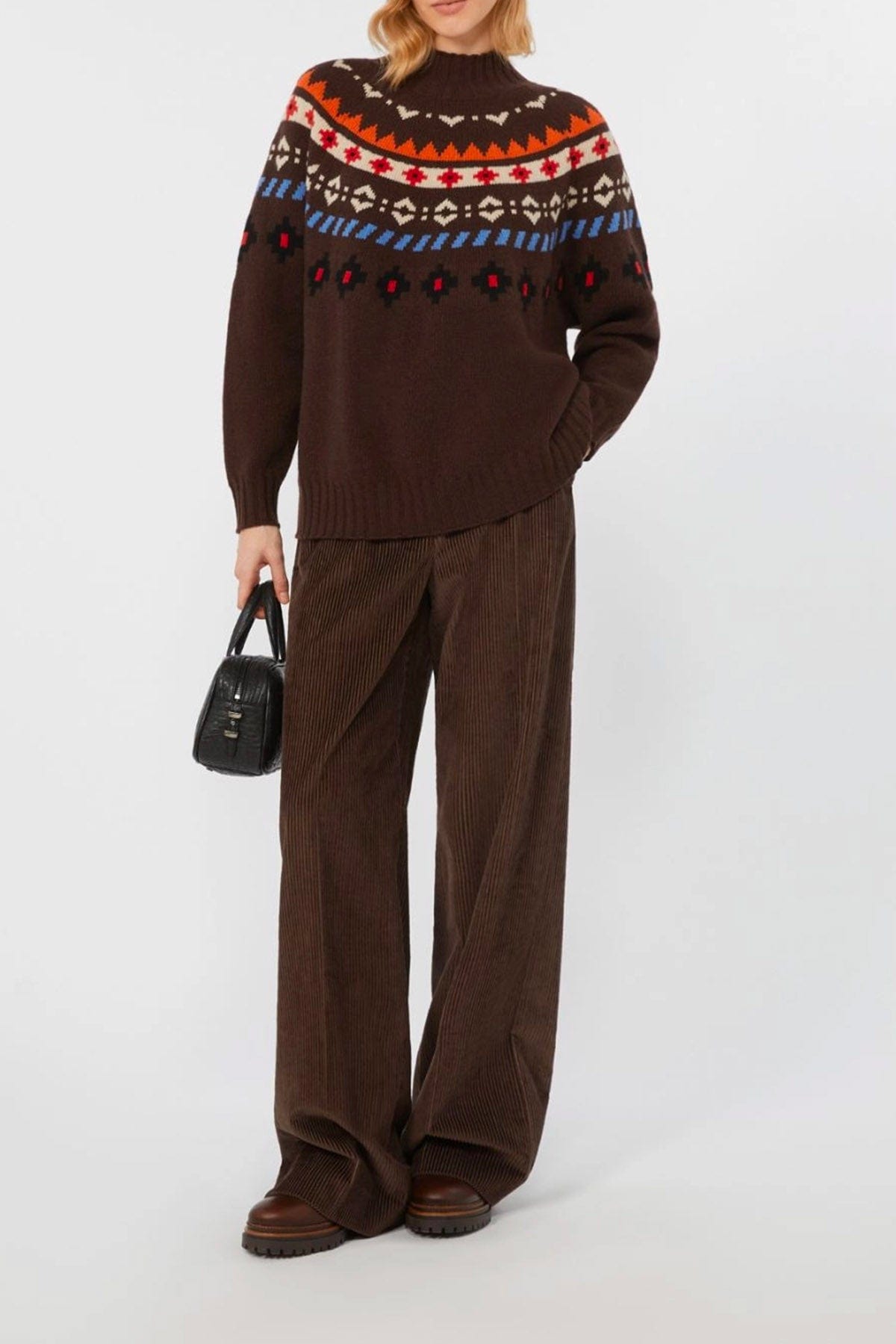 MAXMARA'S BRANDS MAGLIA-CANOTTIERA-TOP  MARRONE / XXS Maglia in lana fantasia circolare Weekend Max Mara Hardy