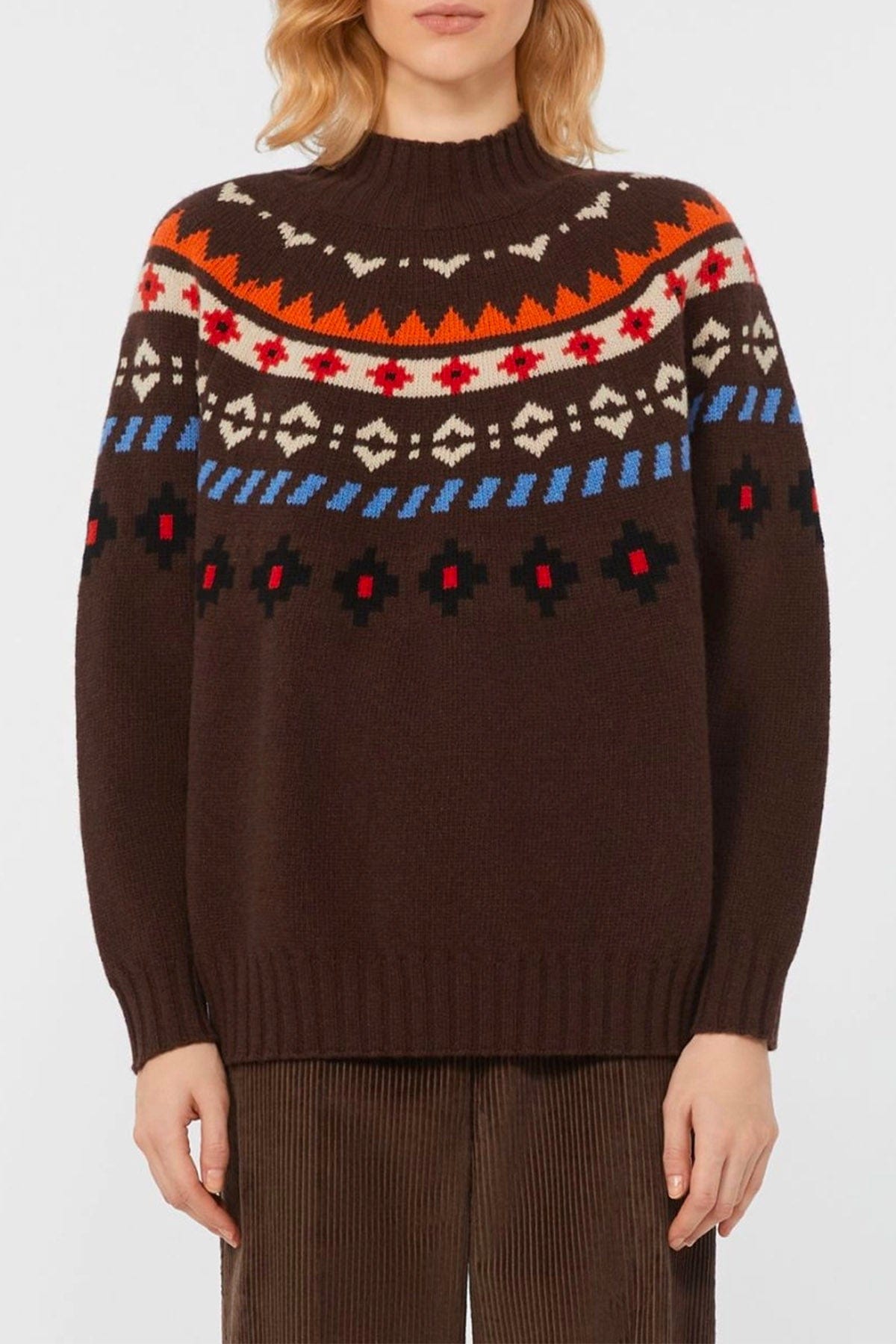 MAXMARA&#39;S BRANDS MAGLIA-CANOTTIERA-TOP  Maglia in lana fantasia circolare Weekend Max Mara Hardy