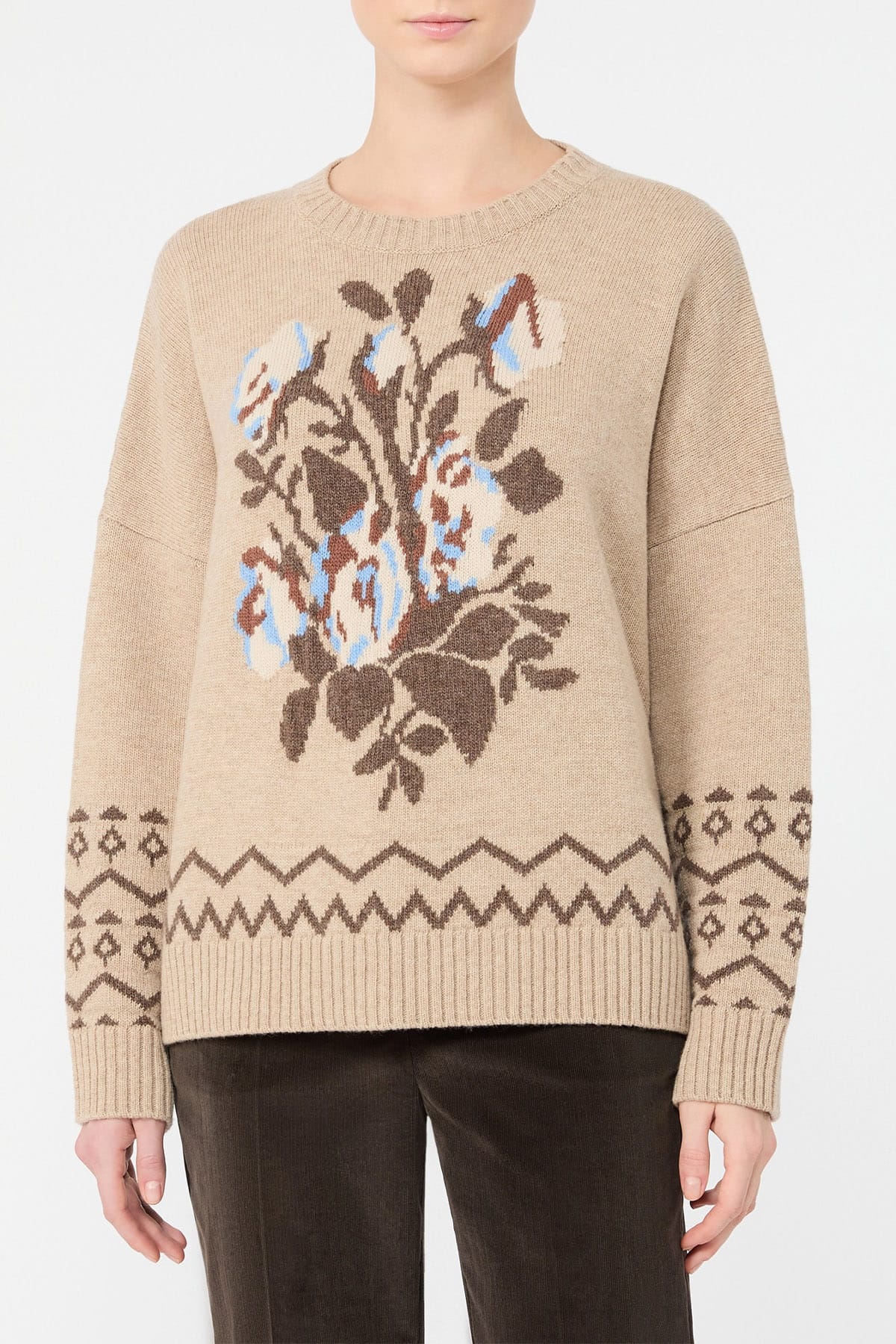 MAXMARA'S BRANDS MAGLIA-CANOTTIERA-TOP  Maglia in lana ricamata Max Mara Weekend Wkdpavidi