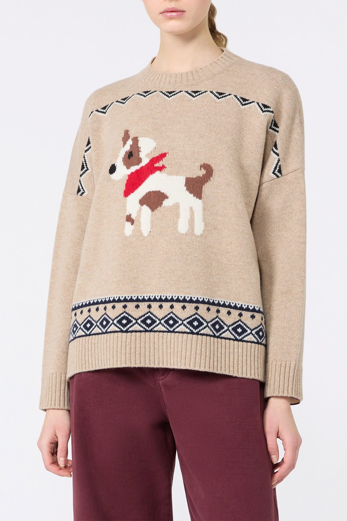 MAXMARA'S BRANDS MAGLIA-CANOTTIERA-TOP  Maglia in lana ricamata Max Mara Weekend Wkdpavidi