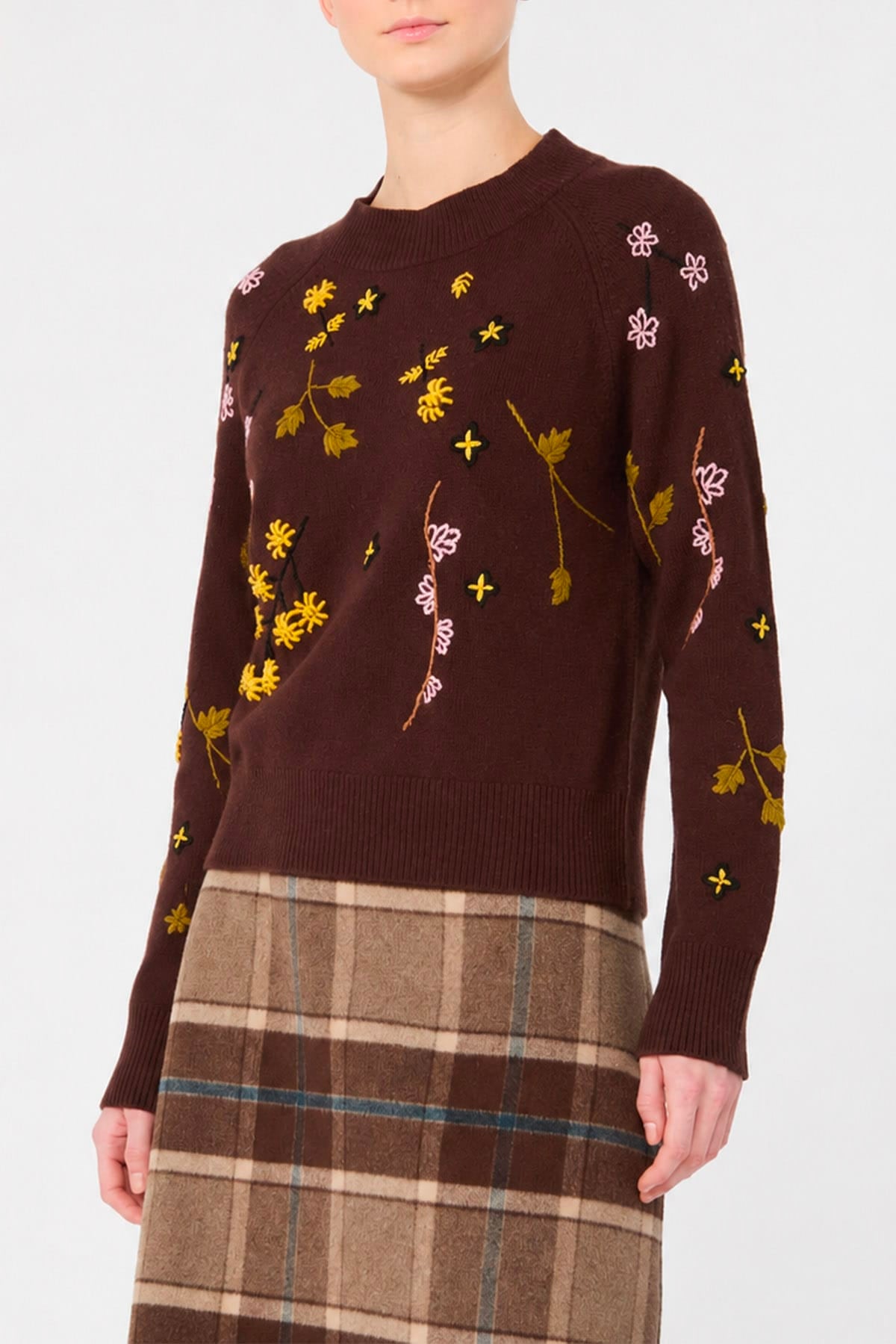 MAXMARA'S BRANDS MAGLIA-CANOTTIERA-TOP  MARRONE CASTAGNA / XXS Maglia in lana ricamata Max Mara Weekend Wkdrafia