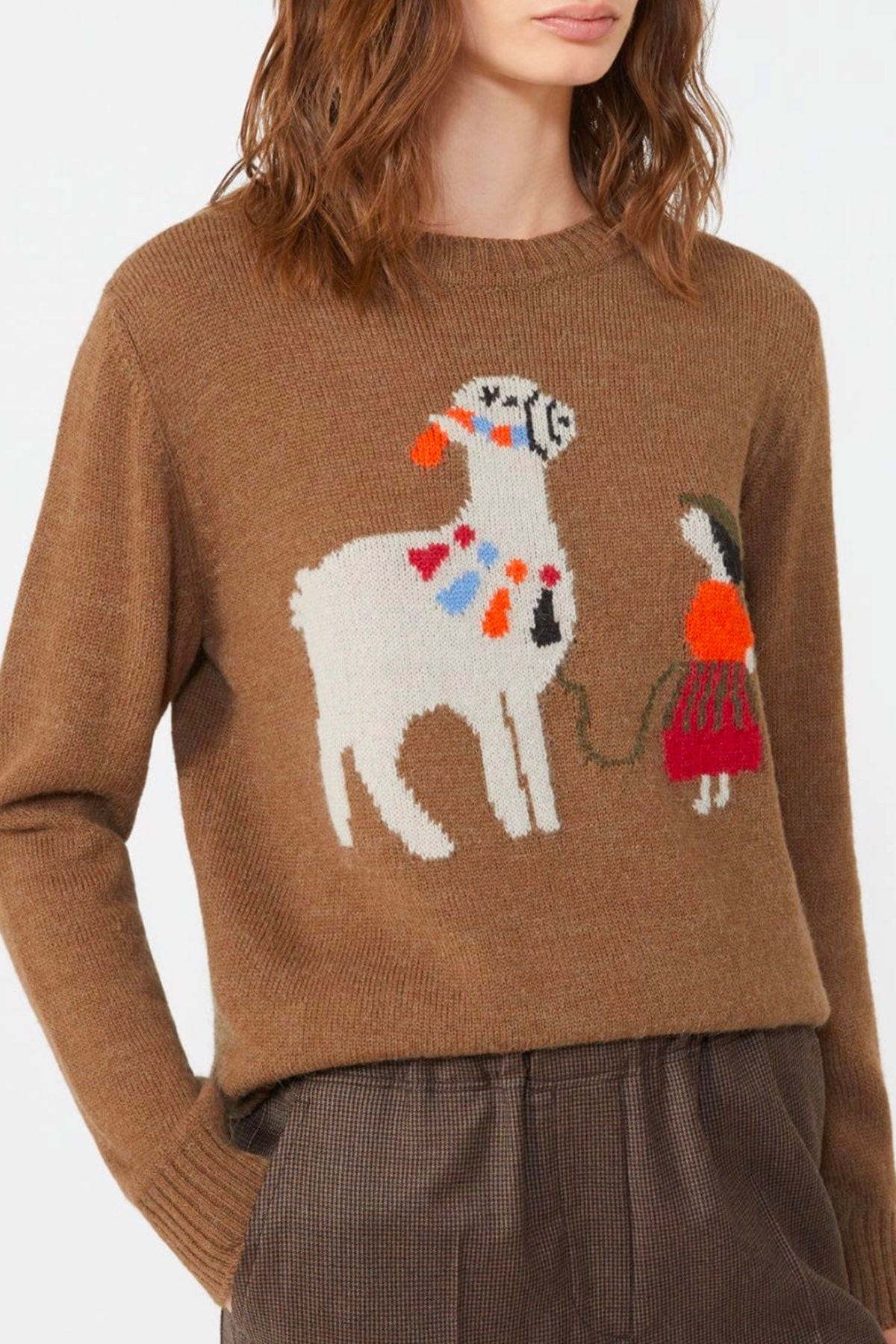 MAXMARA&#39;S BRANDS MAGLIA-CANOTTIERA-TOP  Maglia in lana ricamata Weekend Max Mara Nitra
