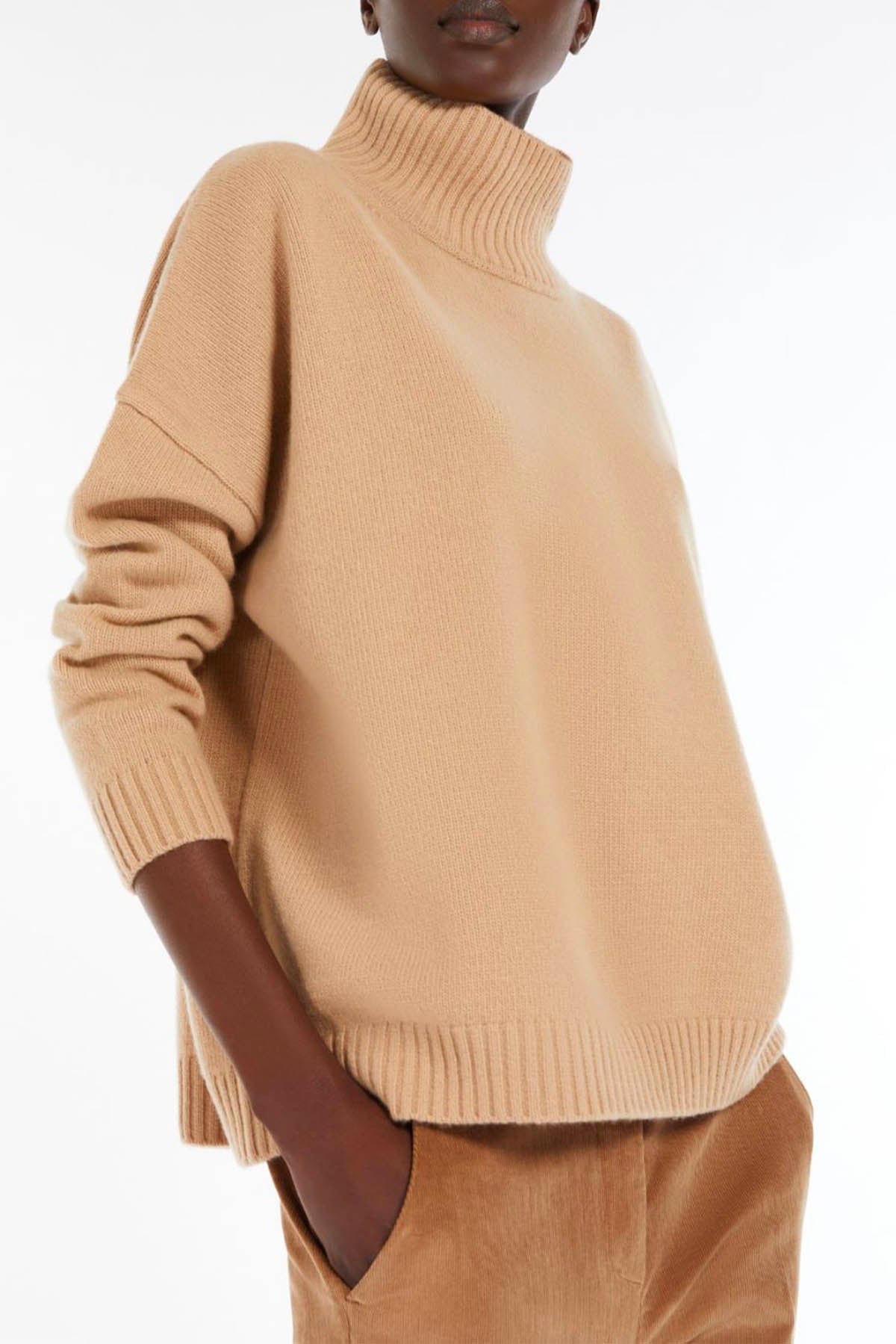 MAXMARA'S BRANDS MAGLIA-CANOTTIERA-TOP  CAMMELLO / XXS Maglia in Lana Weekend Max Mara Borgia