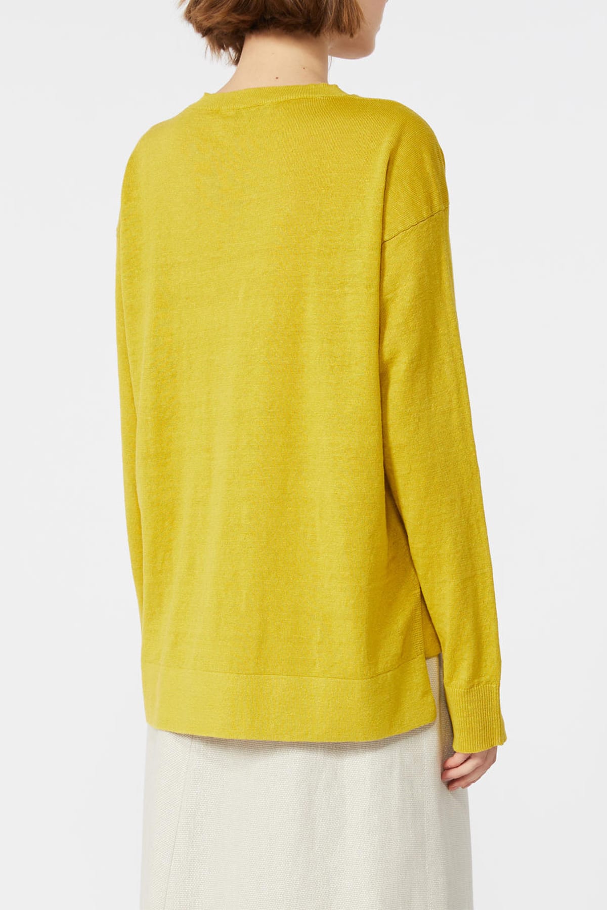 MAXMARA'S BRANDS MAGLIA-CANOTTIERA-TOP  GIALLO LIMONE / XXS Maglia in lino donna 'S Max Mara Smmfiorire
