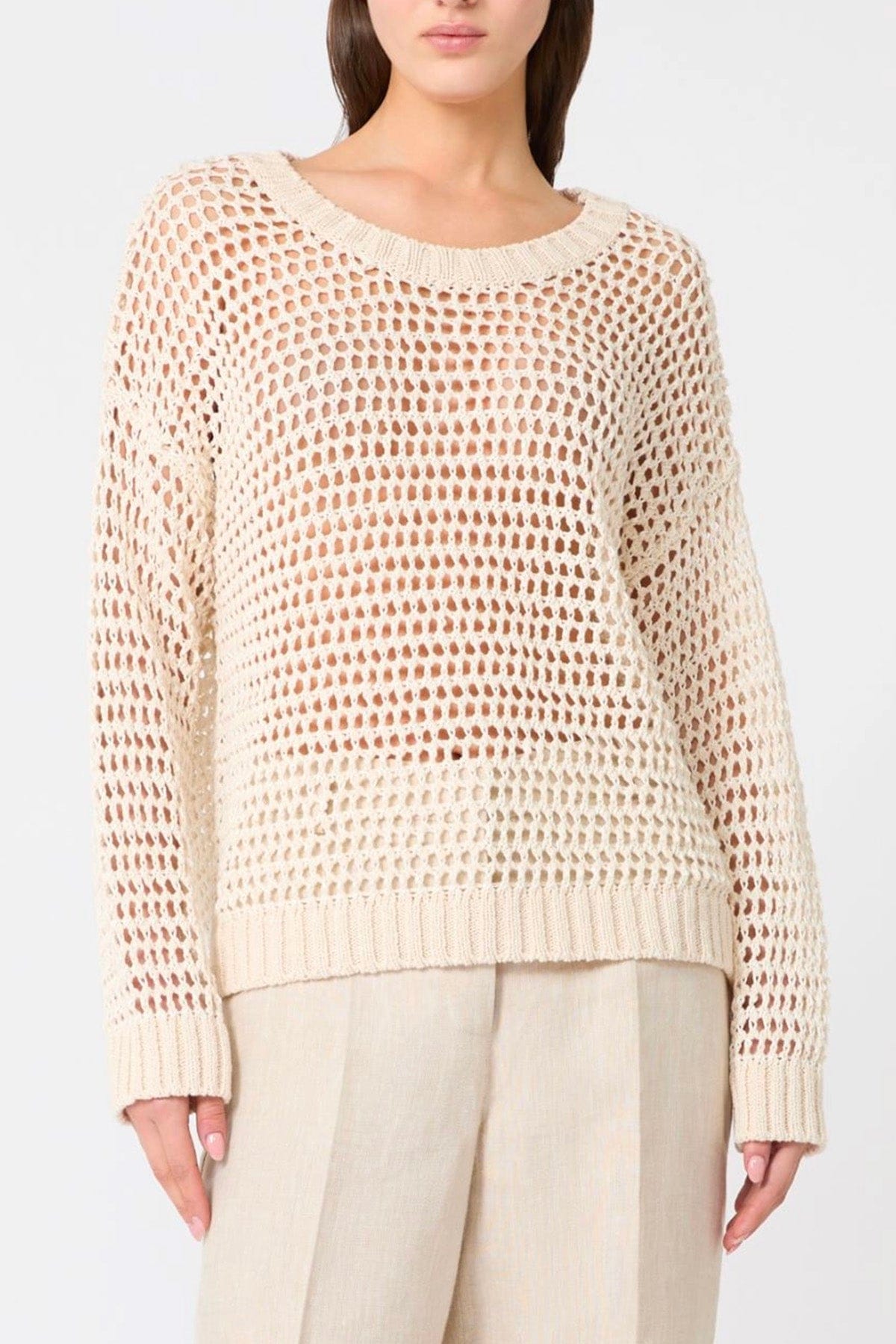 MAXMARA'S BRANDS MAGLIA-CANOTTIERA-TOP  Maglia in lino e cotone Weekend Max Mara Wkdonirica