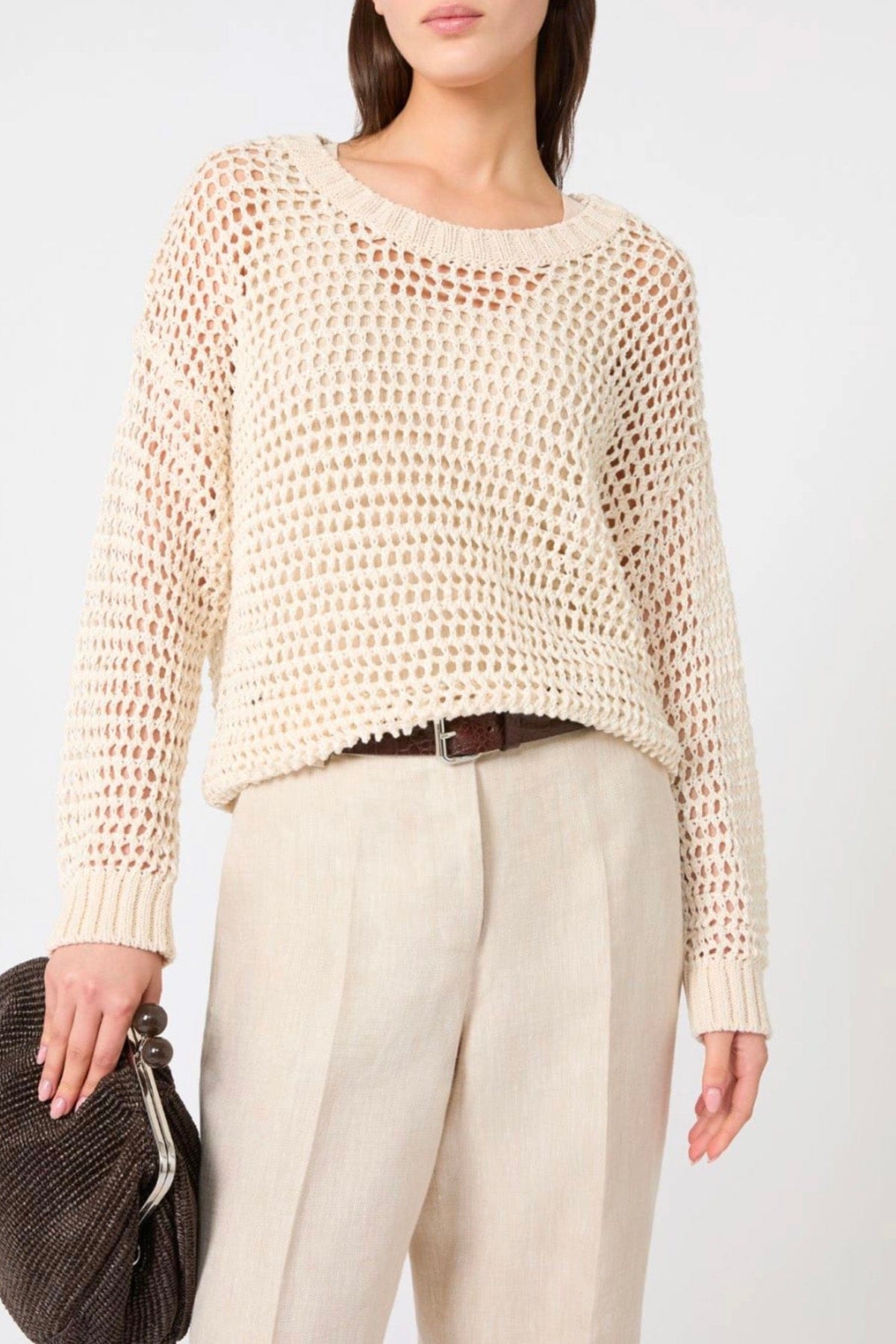 MAXMARA'S BRANDS MAGLIA-CANOTTIERA-TOP  Maglia in lino e cotone Weekend Max Mara Wkdonirica