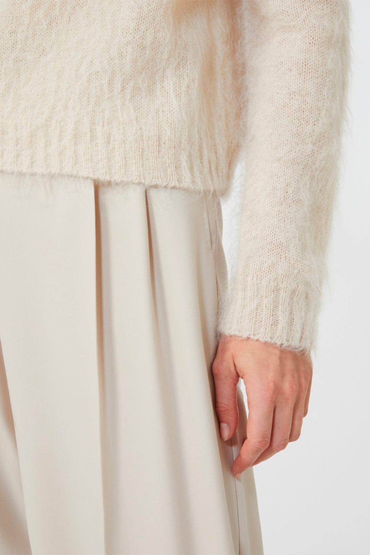 MAXMARA'S BRANDS MAGLIA-CANOTTIERA-TOP  MANDORLA / XXS Maglia in misto mohair Max Mara Studio Aceto