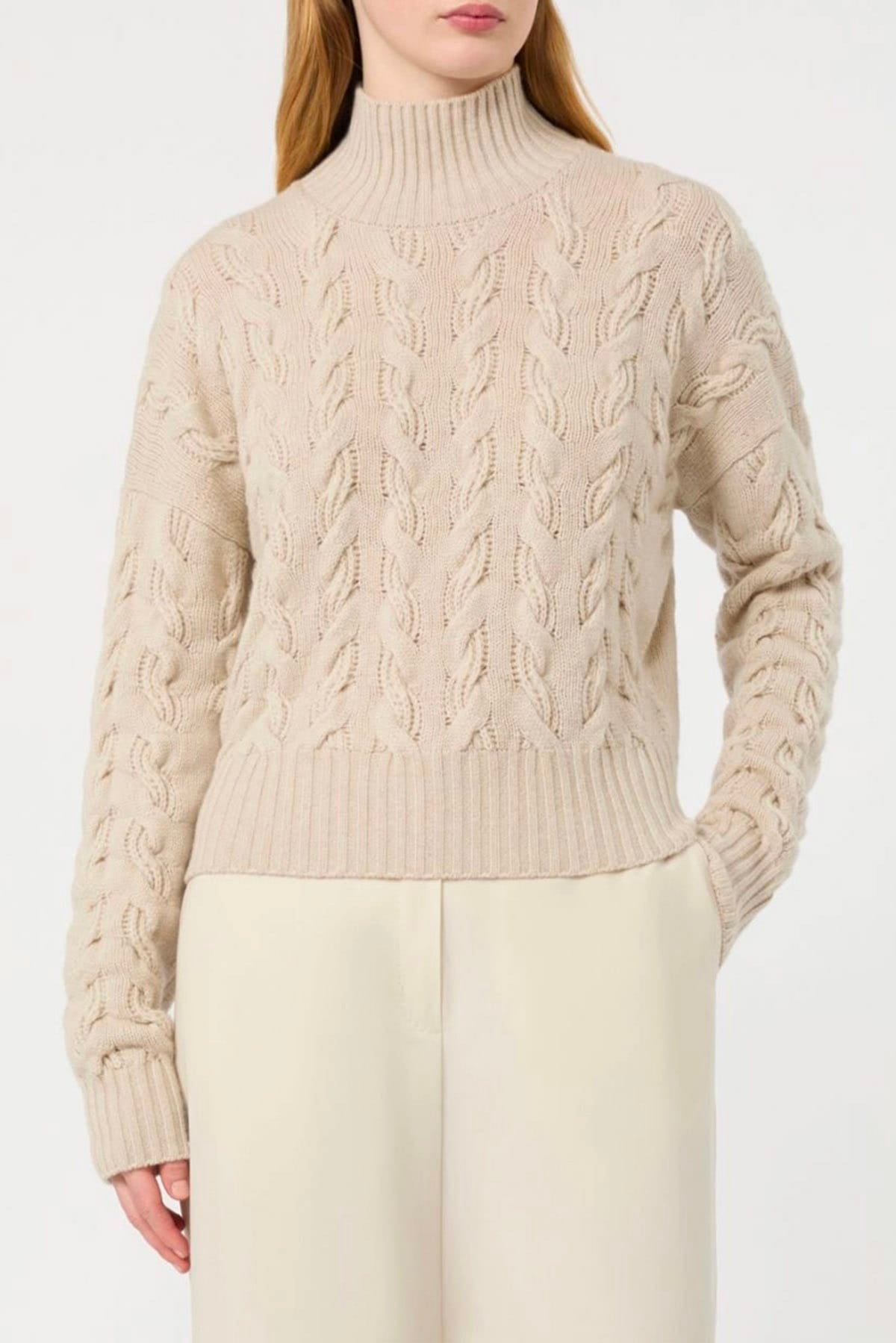 MAXMARA'S BRANDS MAGLIA-CANOTTIERA-TOP  CACHA / XXS Maglia intrecciata donna in Lana Max Mara Studio Mstcosmo