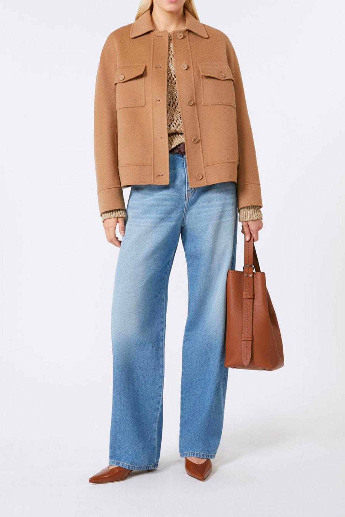 MAXMARA'S BRANDS MAGLIA-CANOTTIERA-TOP  ORO / XXS Maglia maniche lunghe donna Studio Max Mara Pilade