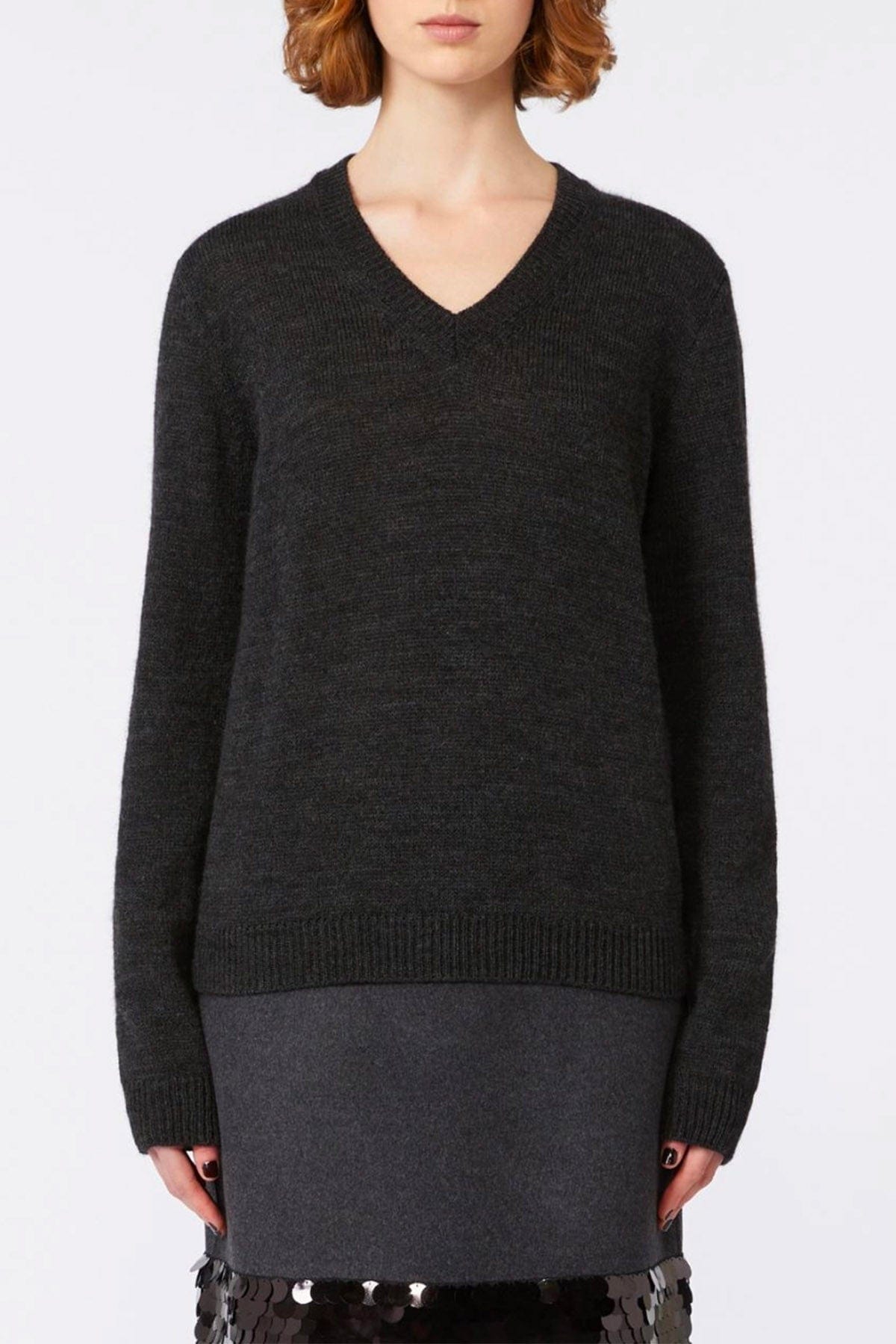 MAXMARA'S BRANDS MAGLIA-CANOTTIERA-TOP  GRIGIO ANTRACITE / XXS Maglia misto mohair donna grigia Max Mara Weekend Brunate1234