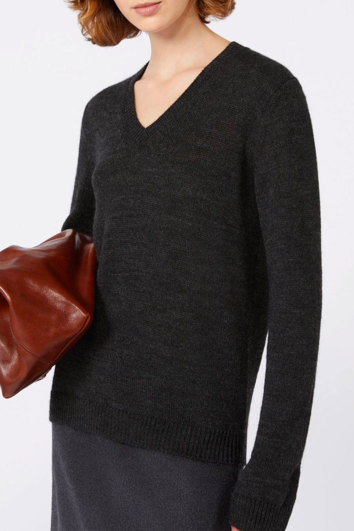 MAXMARA&#39;S BRANDS MAGLIA-CANOTTIERA-TOP  Maglia misto mohair donna grigia Max Mara Weekend Brunate1234