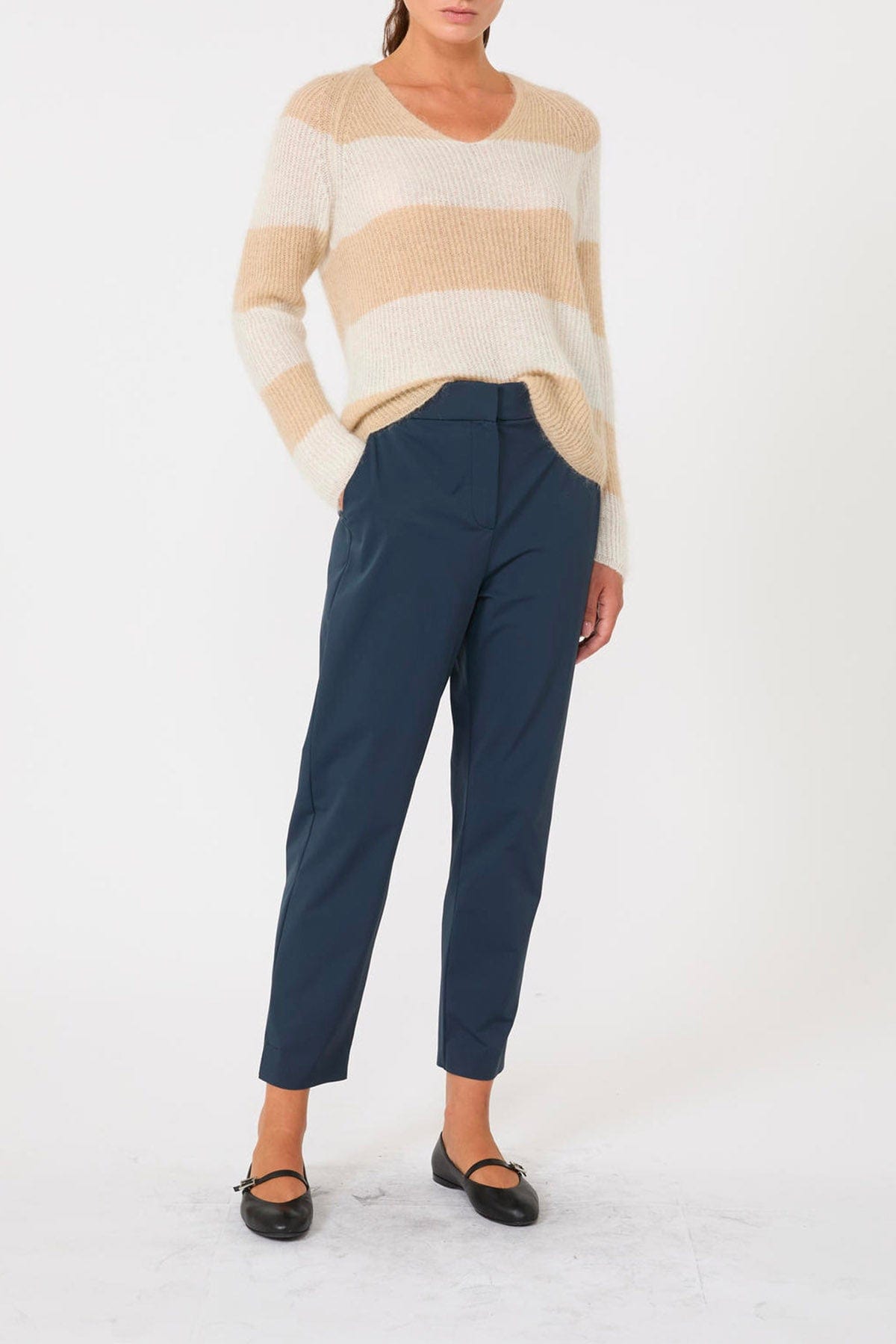 MAXMARA&#39;S BRANDS MAGLIA-CANOTTIERA-TOP  Maglia rigata donna Max Mara MM Ricetta