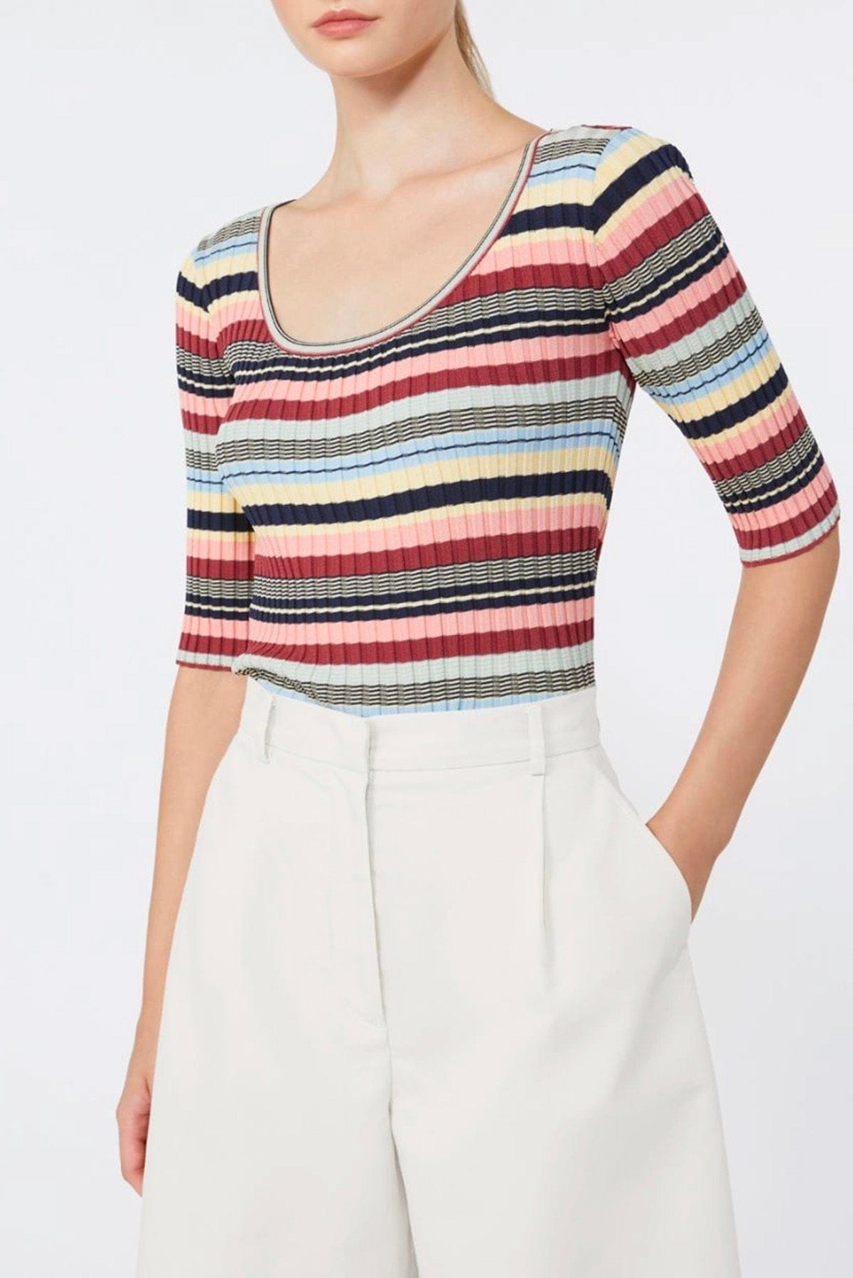 MAXMARA'S BRANDS MAGLIA-CANOTTIERA-TOP  Maglia rigata donna Max Mara Weekend WkdGuglia