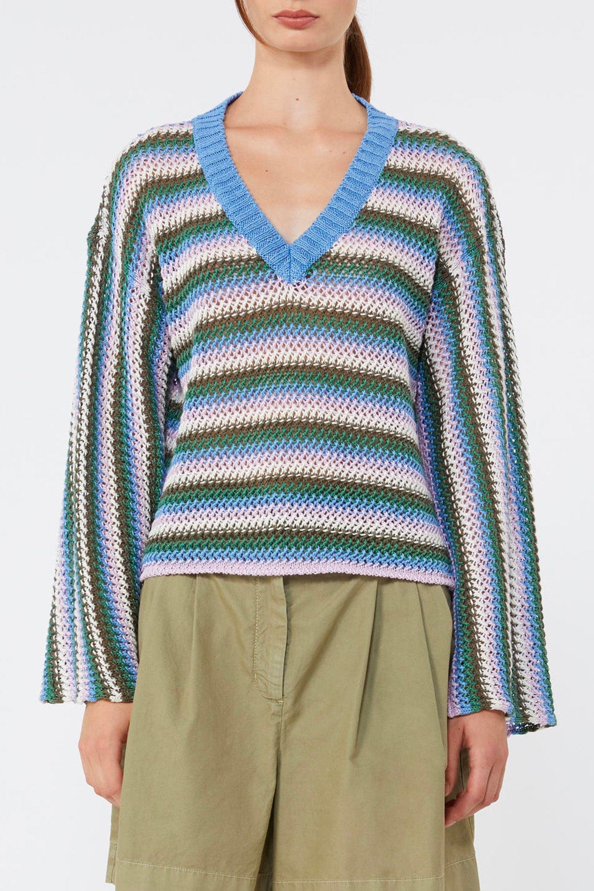 MAXMARA'S BRANDS MAGLIA-CANOTTIERA-TOP  MAGLIA RIGATA / XXS Maglia rigata in lino donna Weekend Max Mara Wkdepica