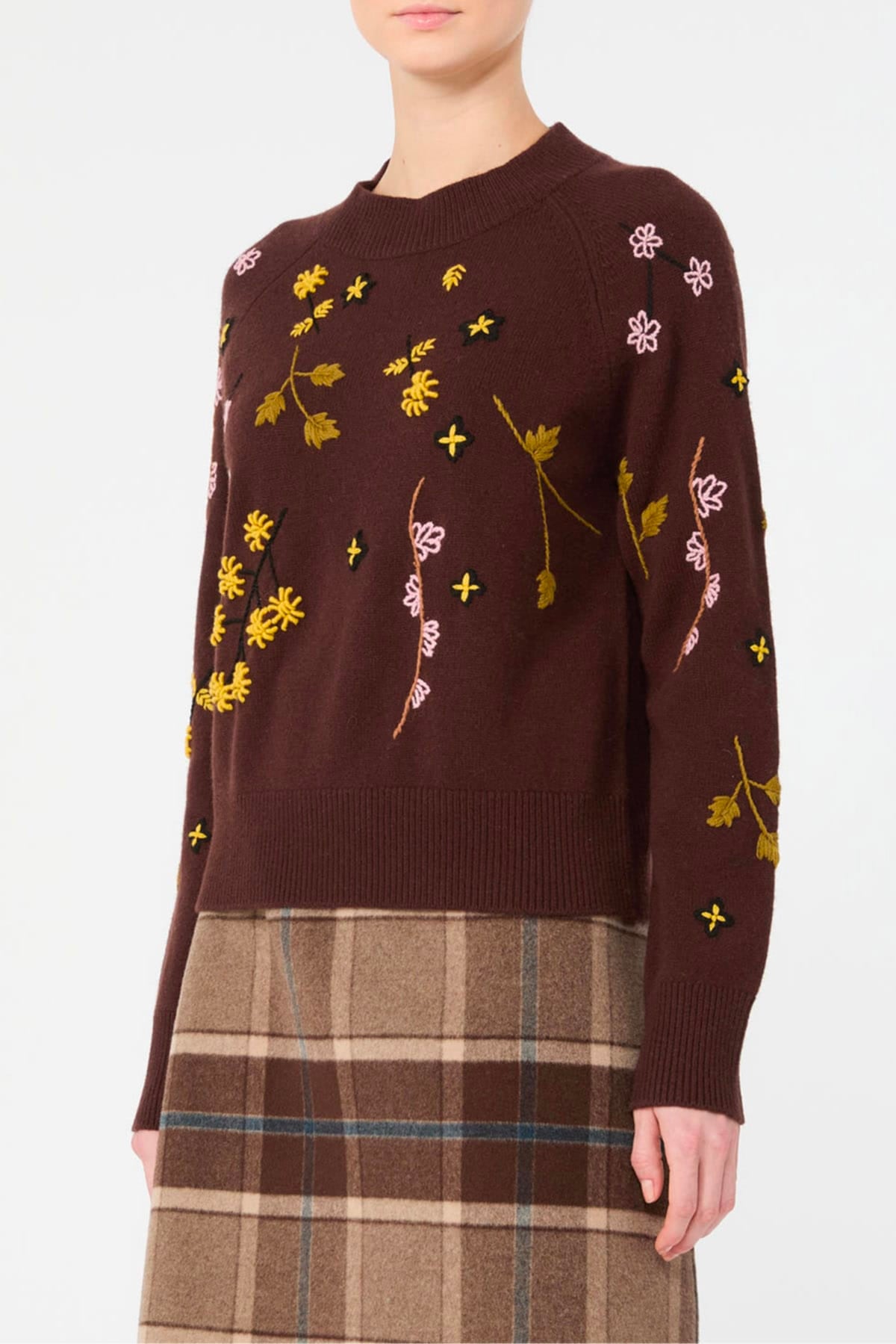 MAXMARA'S BRANDS MAGLIA-CANOTTIERA-TOP  MARRONE CASTAGNA / XXS Maglia in lana ricamata Max Mara Weekend Wkdrafia