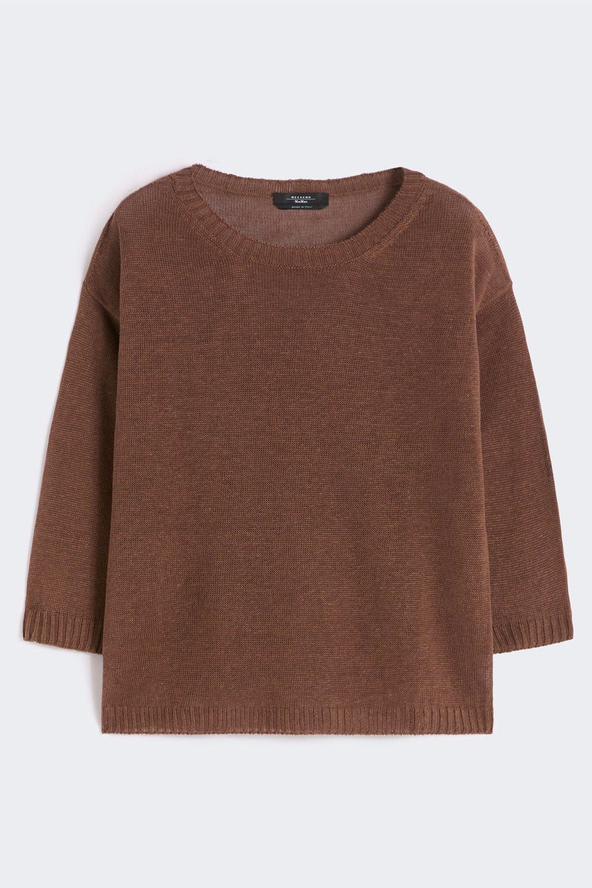 MAXMARA'S BRANDS MAGLIA-CANOTTIERA-TOP  MARRONE CIOCCOLATO / XXS Maglia in lino donna Weekend Max Mara Wkdcannone