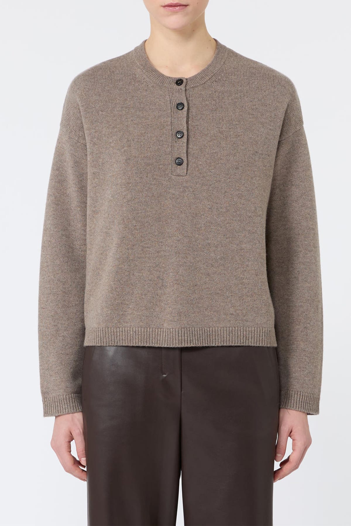 MAXMARA'S BRANDS MAGLIA-CANOTTIERA-TOP  NATURALE MELANGE / XXS Maglia in lana e cashmere donna 'S Max Mara Smmlisa