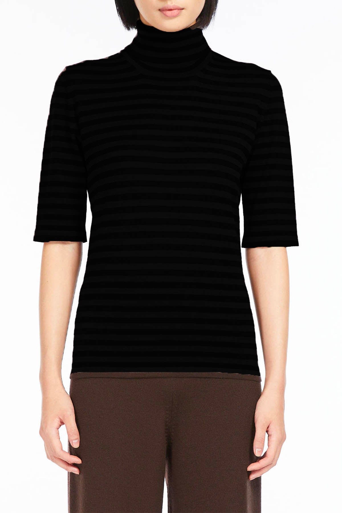 MAXMARA&#39;S BRANDS MAGLIA-CANOTTIERA-TOP  NERO / XXS Maglia in Lana Donna Max Mara Leisure Vadius