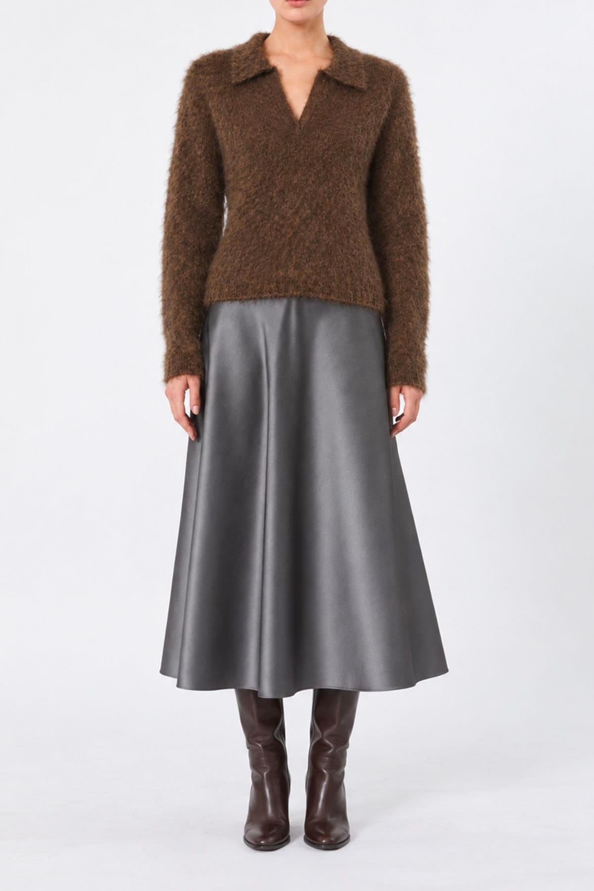 MAXMARA'S BRANDS MAGLIA-CANOTTIERA-TOP  CASTAGNA UNITO / XXS Polo in maglia donna Max Mara Studio Mstfebe